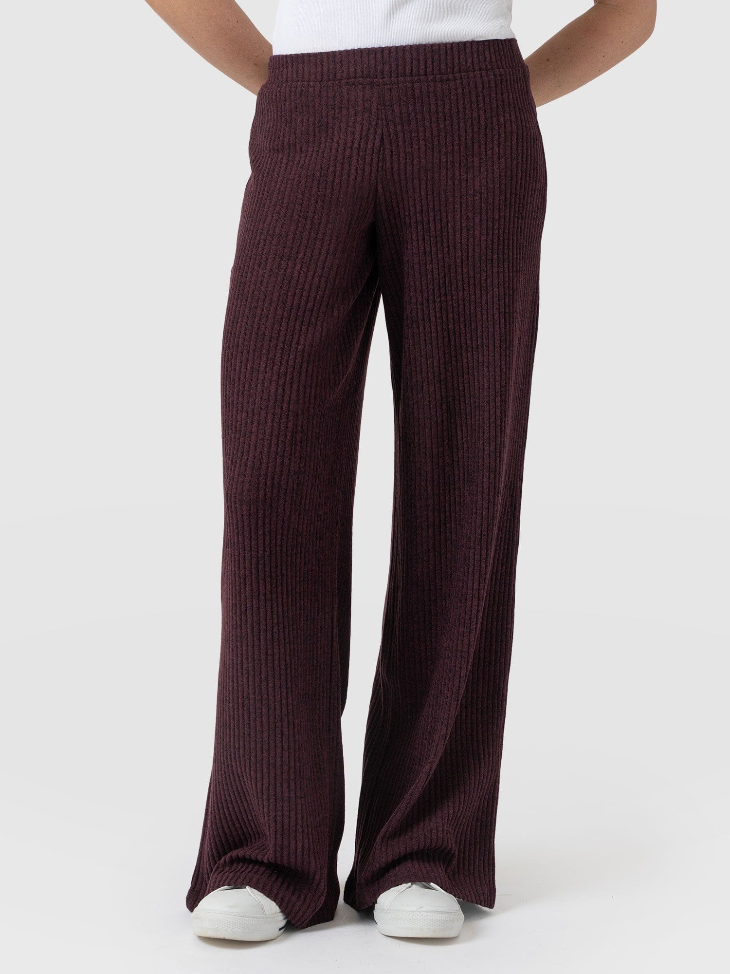 Victory Rib Wide Leg Pant Burgundy - Women's Pants | Saint + Sofia® US