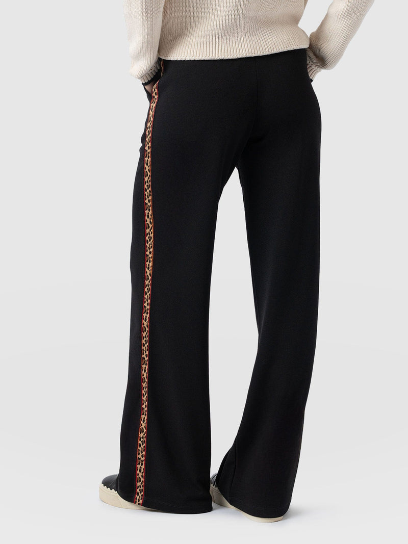 Victory Straight Leg Pant - Black - Leopard - Women's Pants | Saint + Sofia® USA