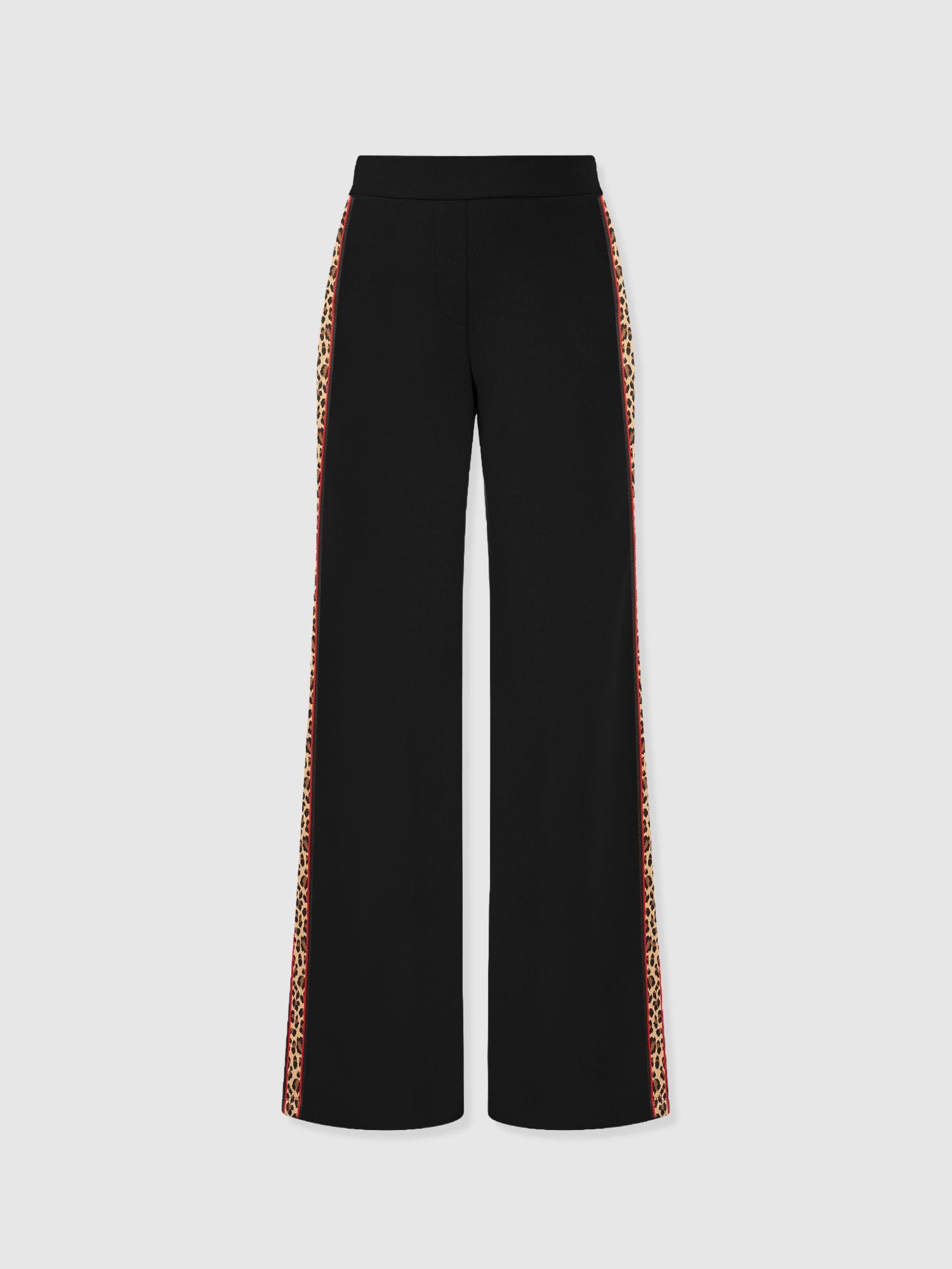 Victory Straight Leg Pant - Black - Leopard - Women's Pants | Saint + Sofia® USA