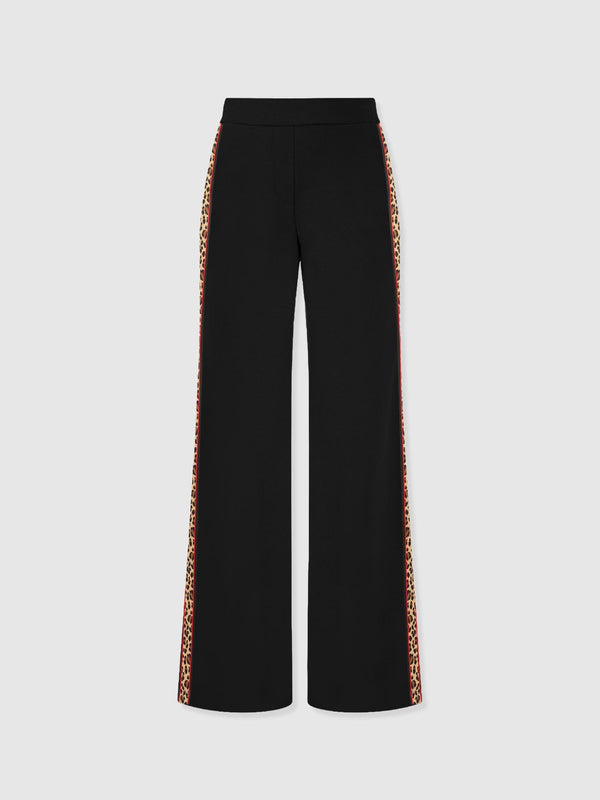 Victory Straight Leg Pant - Black - Leopard - Women's Pants | Saint + Sofia® USA