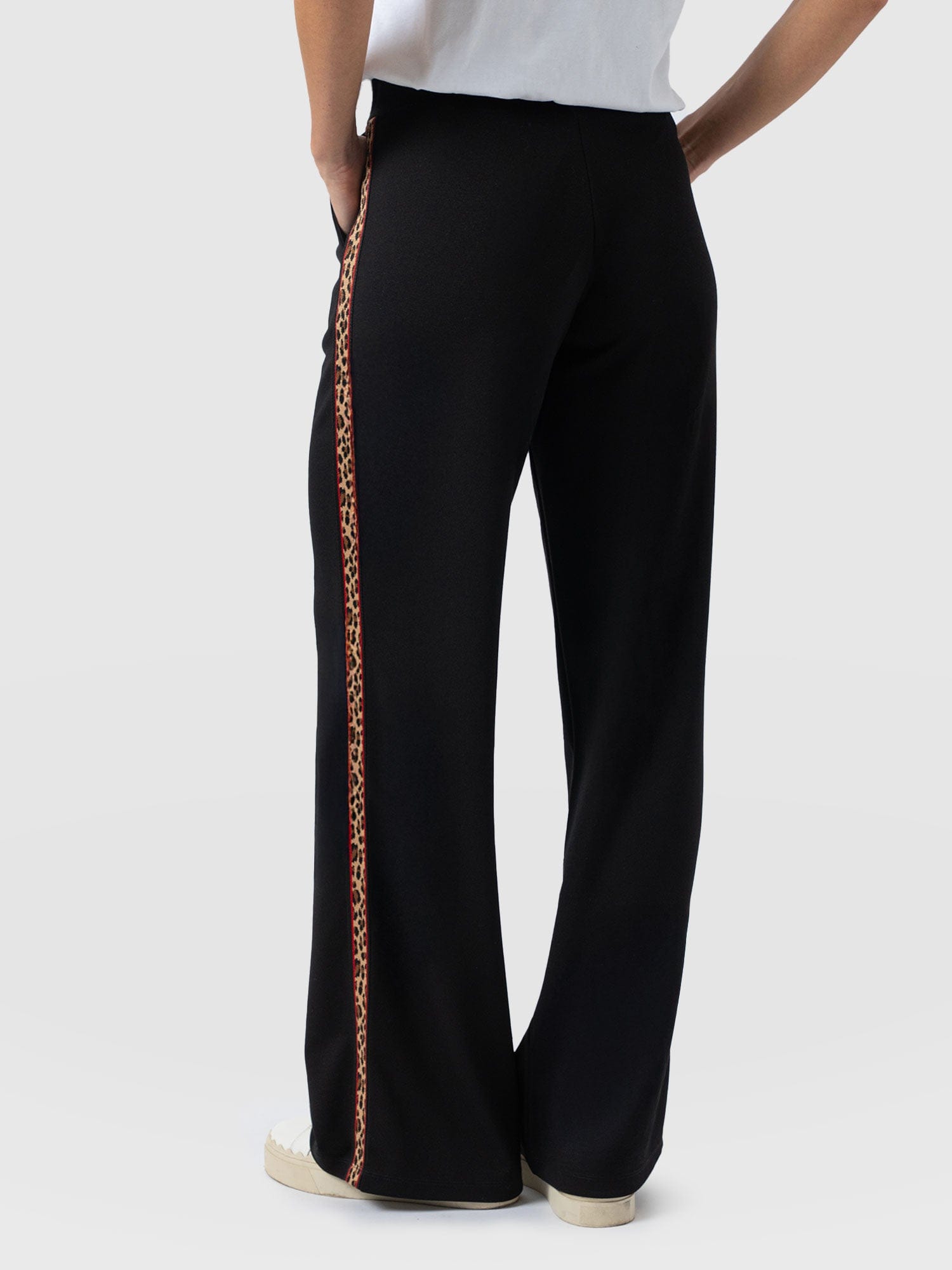 Victory Straight Leg Pant - Black - Leopard - Women's Pants | Saint + Sofia® USA