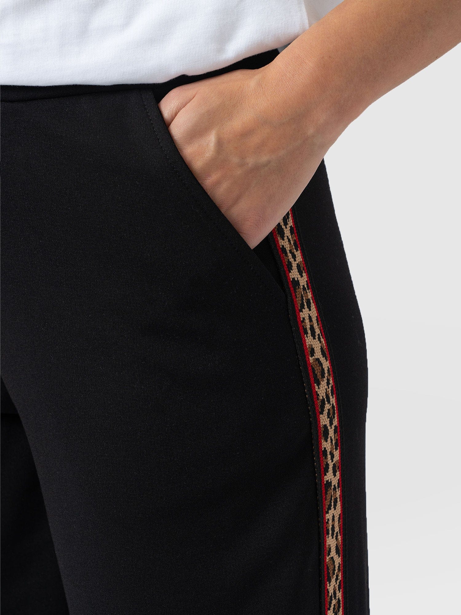 Victory Straight Leg Pant - Black - Leopard - Women's Pants | Saint + Sofia® USA