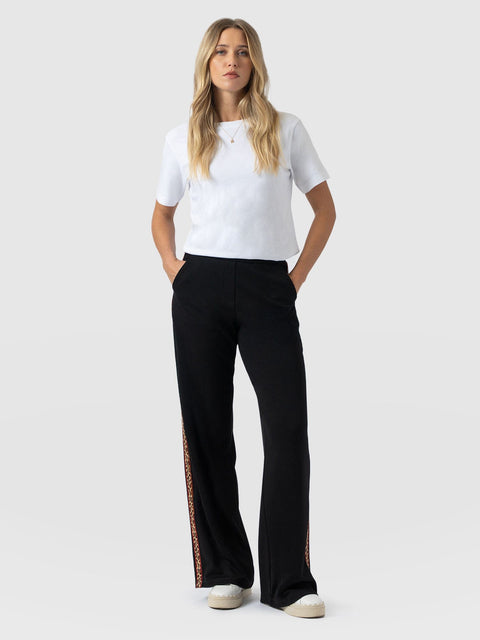 Victory Straight Leg Pant - Black - Leopard - Women's Pants | Saint + Sofia® USA
