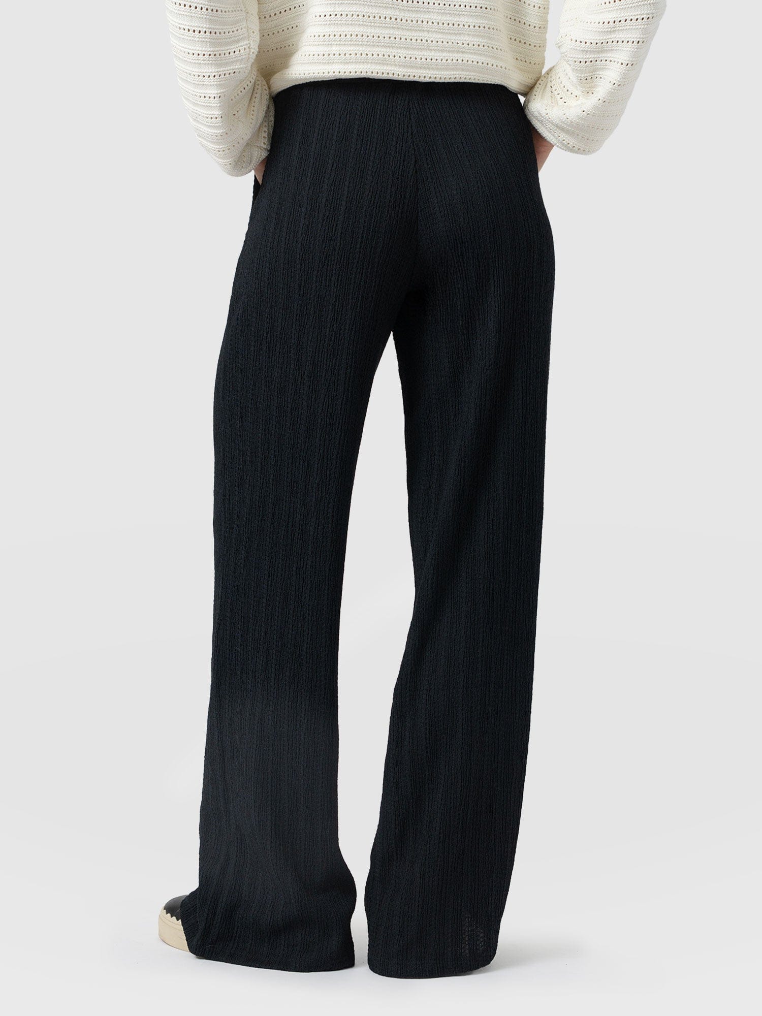 Victory Straight Leg Pant - Black Textured - Women's Pants | Saint + Sofia® USA