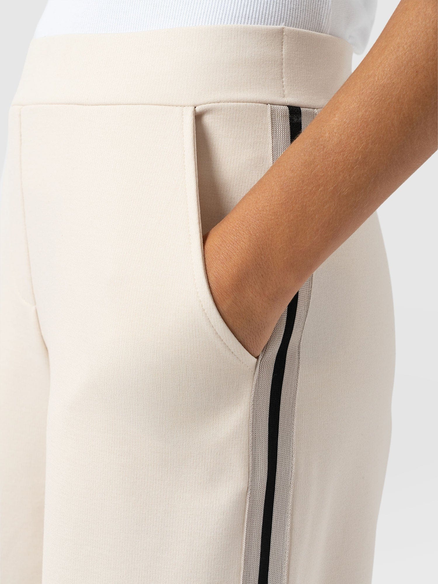 Victory Straight Leg Pant - Cream - Black Stripe - Women's Pants | Saint + Sofia® USA