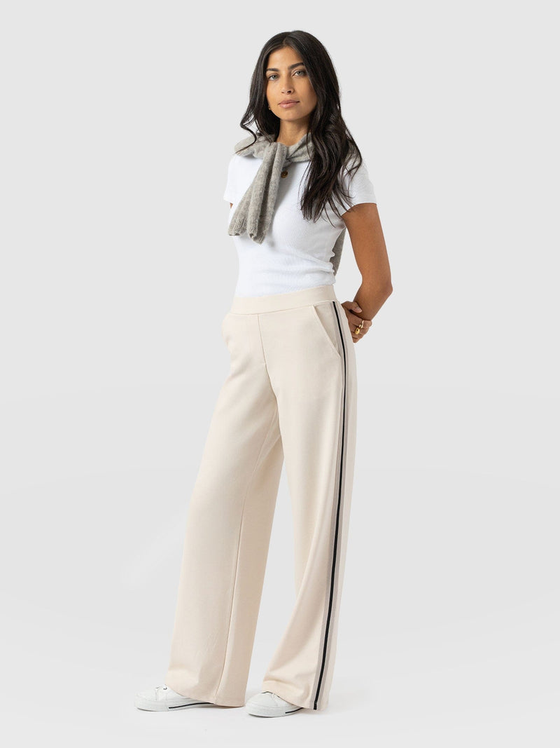 Victory Straight Leg Pant - Cream - Black Stripe - Women's Pants | Saint + Sofia® USA