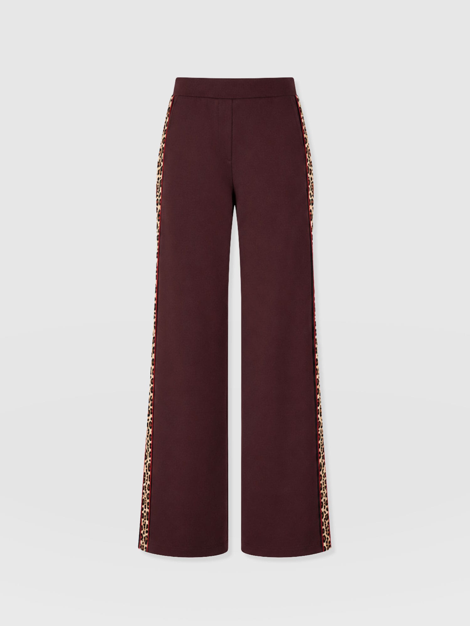 Victory Straight Leg Pant - Maroon - Leopard - Women's Pants | Saint and Sofia® USA