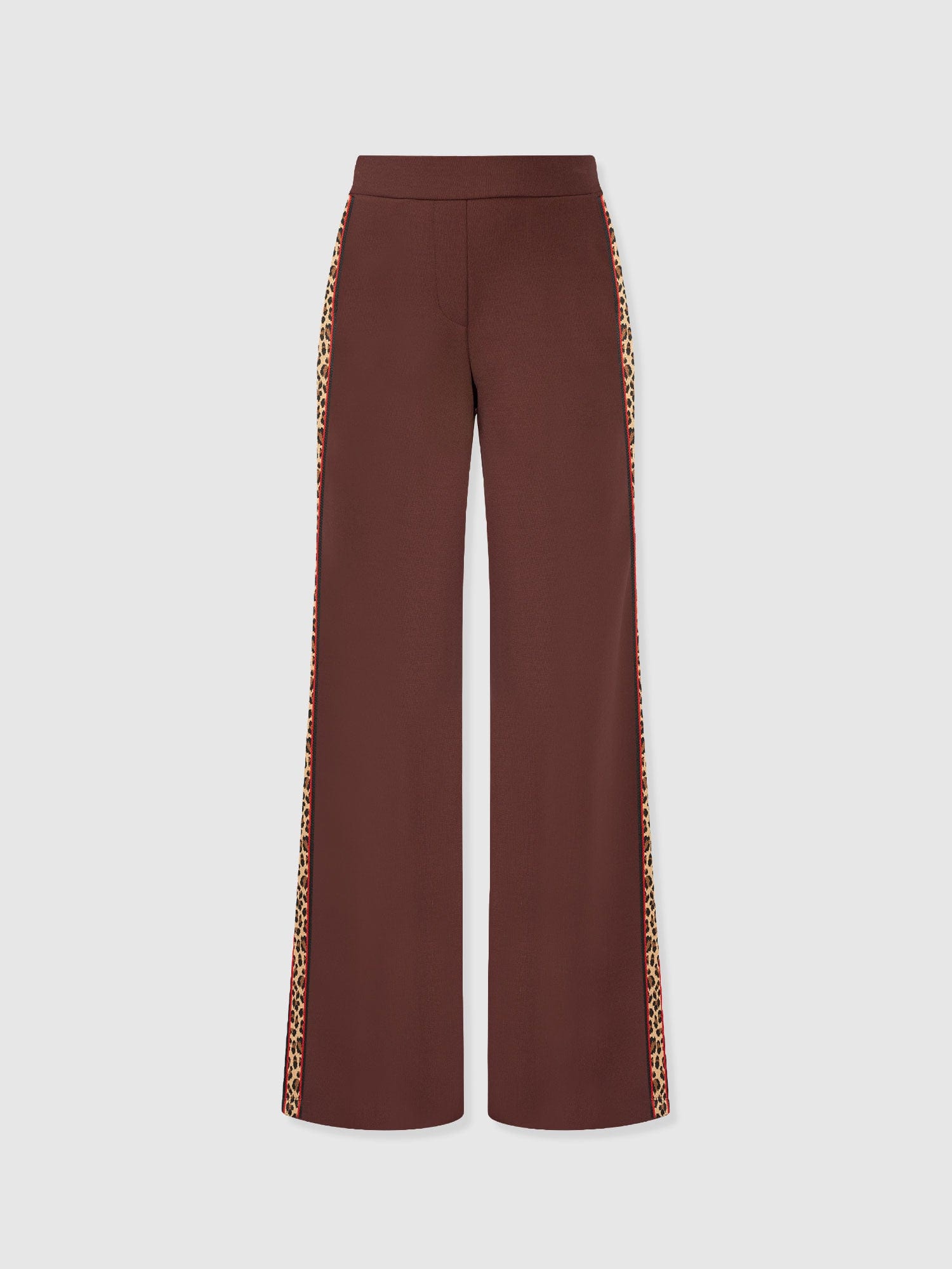 Victory Straight Leg Pant - Maroon - Leopard - Women's Pants | Saint + Sofia® USA