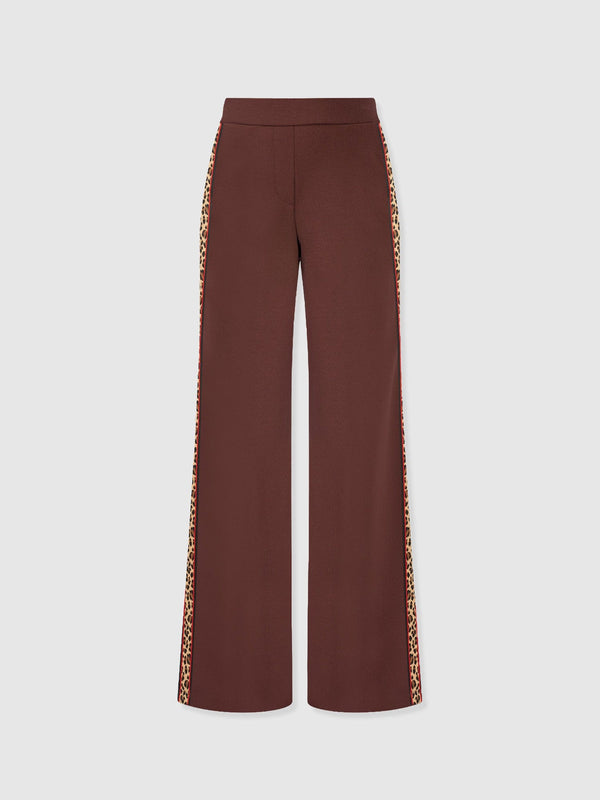 Victory Straight Leg Pant - Maroon - Leopard - Women's Pants | Saint + Sofia® USA
