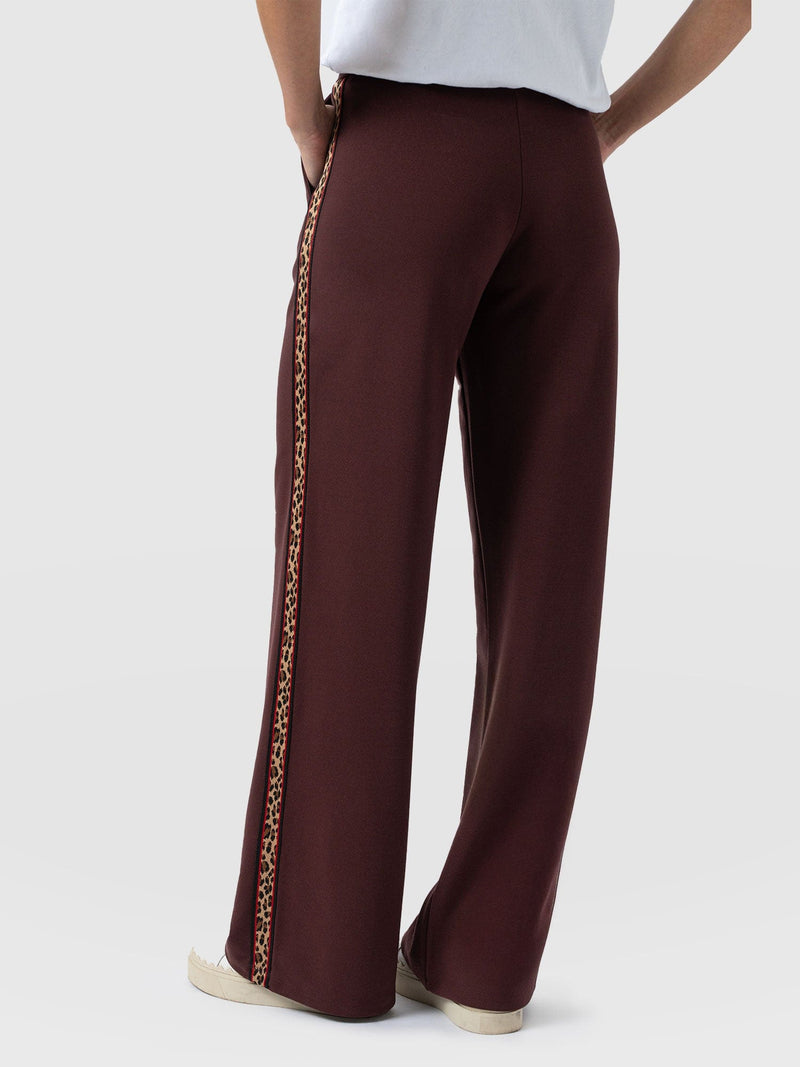 Victory Straight Leg Pant - Maroon - Leopard - Women's Pants | Saint + Sofia® USA