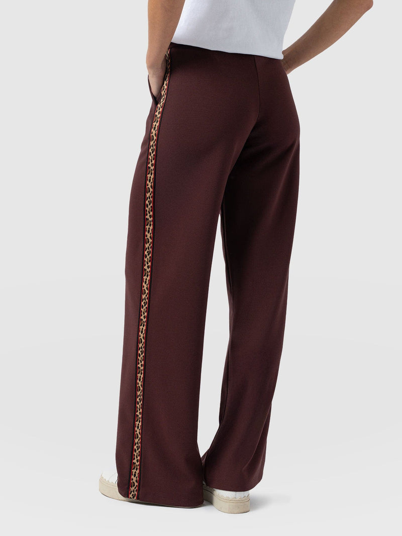 Victory Straight Leg Pant - Maroon - Leopard - Women's Pants | Saint + Sofia® USA