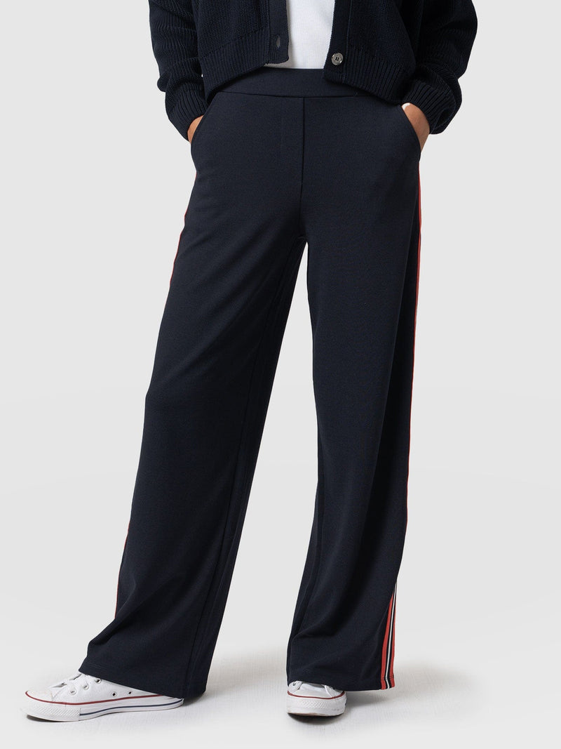 Victory Straight Leg Pant Navy/Red Stripe - Women's Trousers | Saint + Sofia® USA