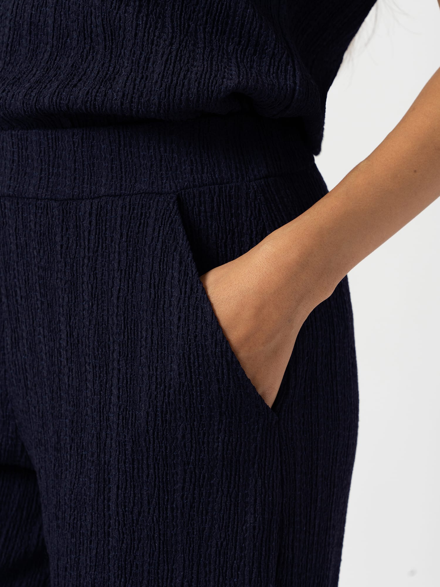 Victory Straight Leg Pant - Navy Textured - Women's Pants | Saint + Sofia® USA