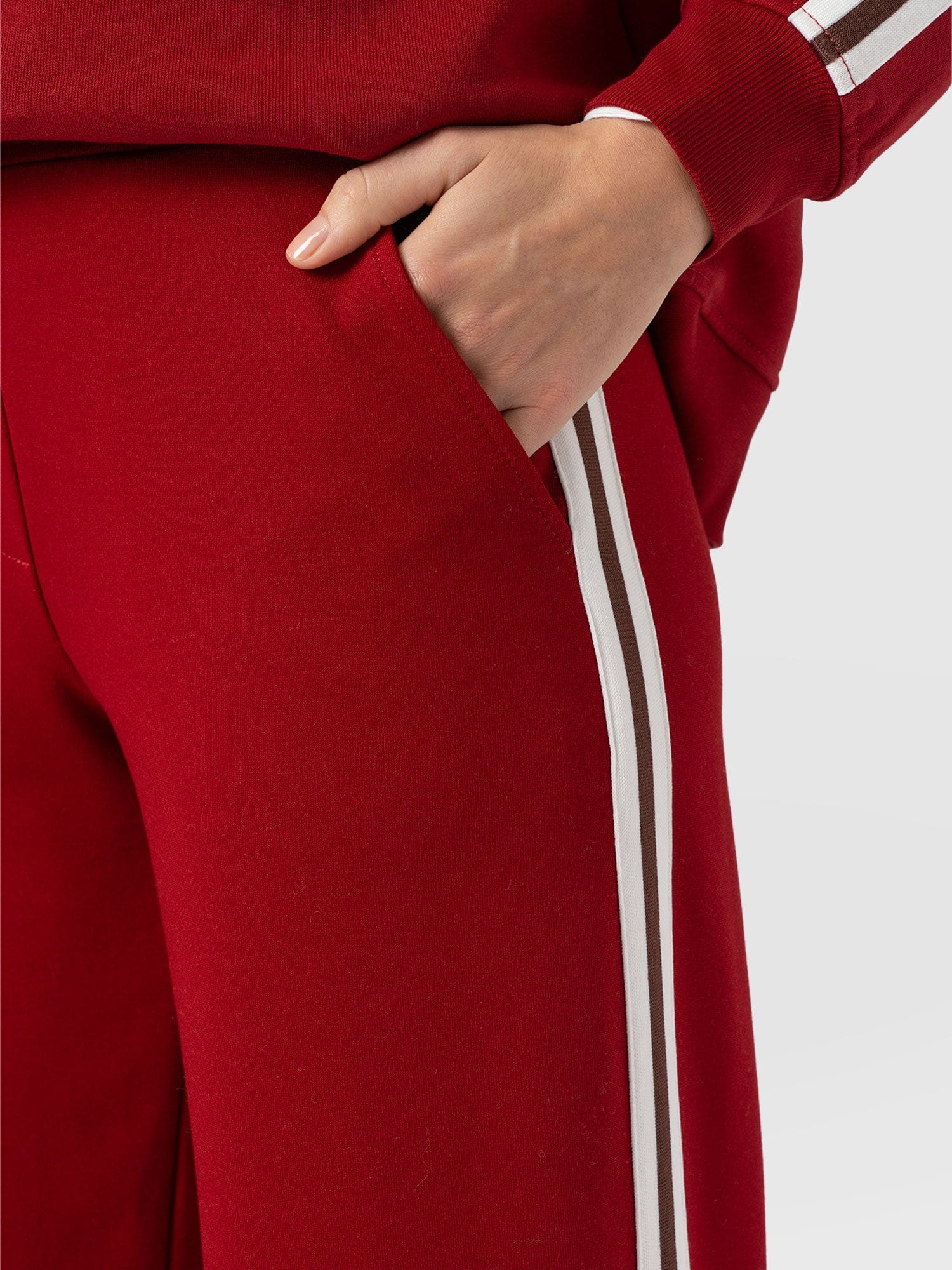 Victory Straight Leg Pant - Red - Brown Stripe - Women's Pants | Saint + Sofia® USA