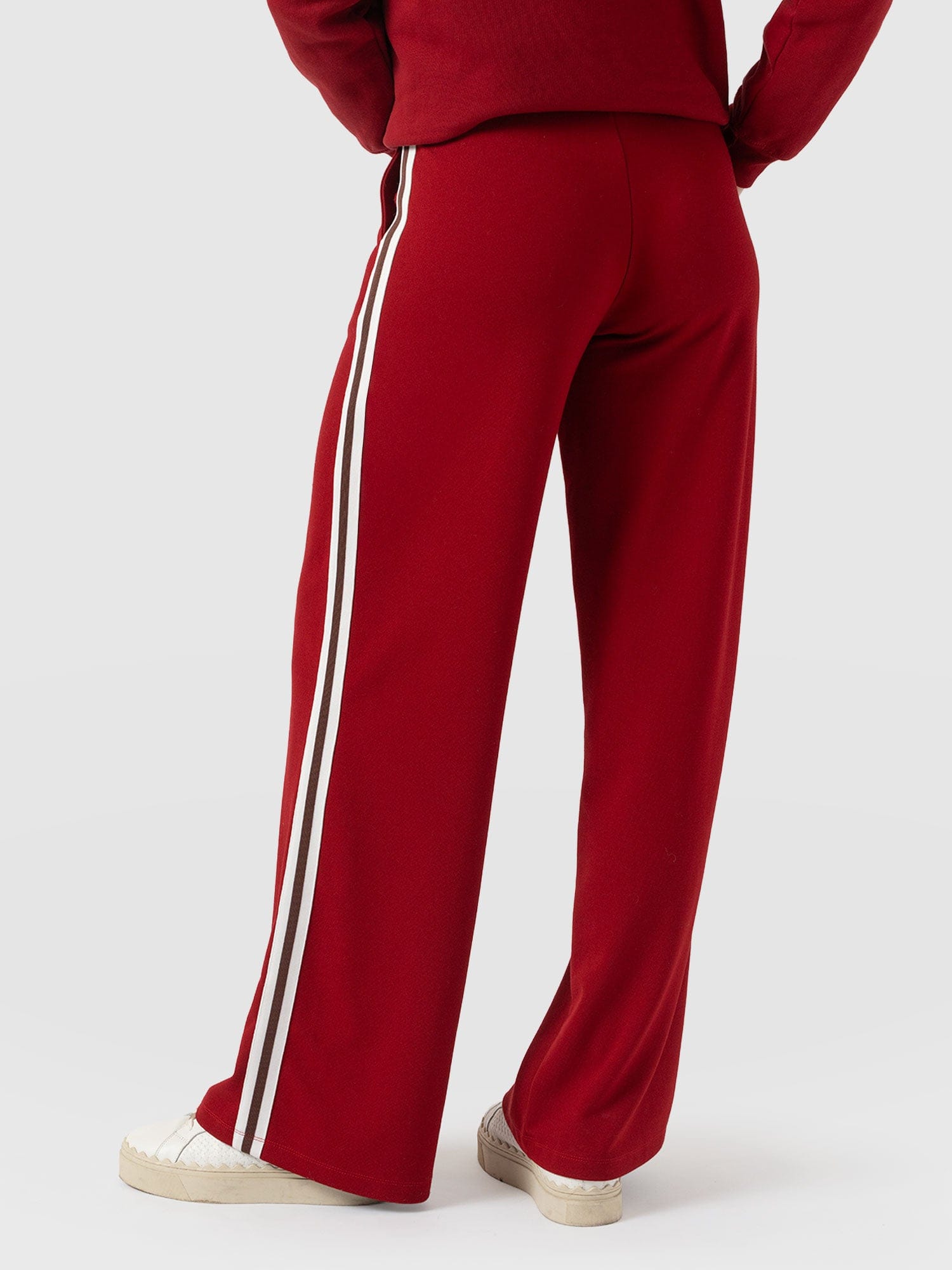 Victory Straight Leg Pant - Red - Brown Stripe - Women's Pants | Saint + Sofia® USA