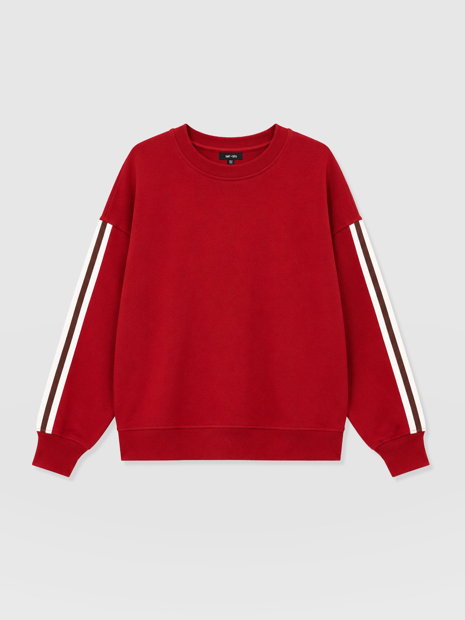 Victory Sweatshirt - Red - Brown Stripe