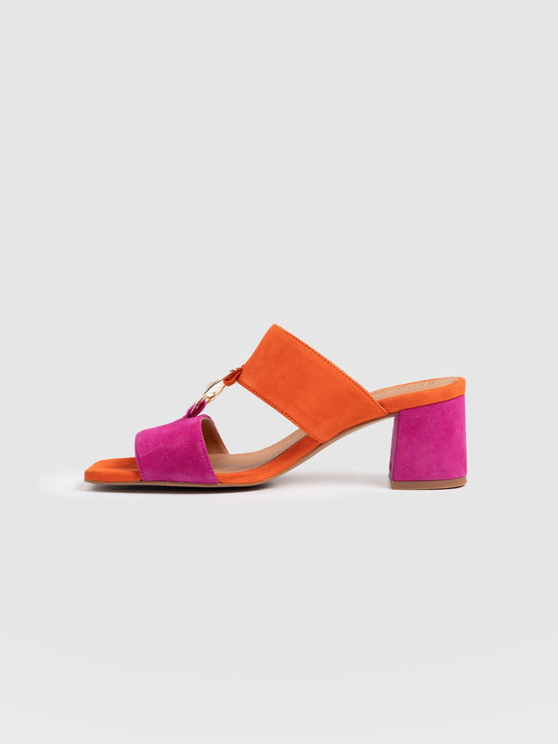 Vivienne Heeled Mules - Pink/Orange - Women's Shoes | Saint + Sofia® USA
