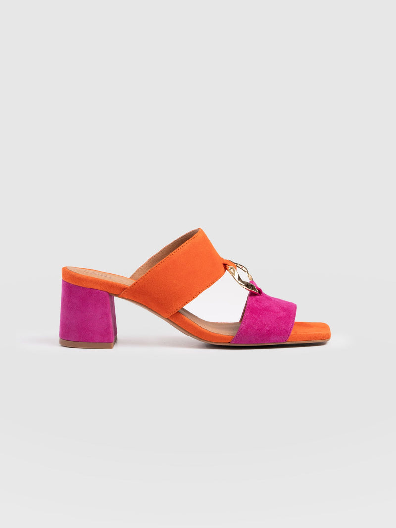 Vivienne Heeled Mules - Pink/Orange - Women's Shoes | Saint + Sofia® USA