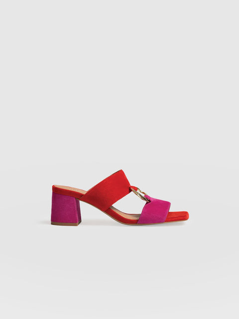 Vivienne Heeled Mules - Pink/Red - Women's Shoes | Saint + Sofia® USA