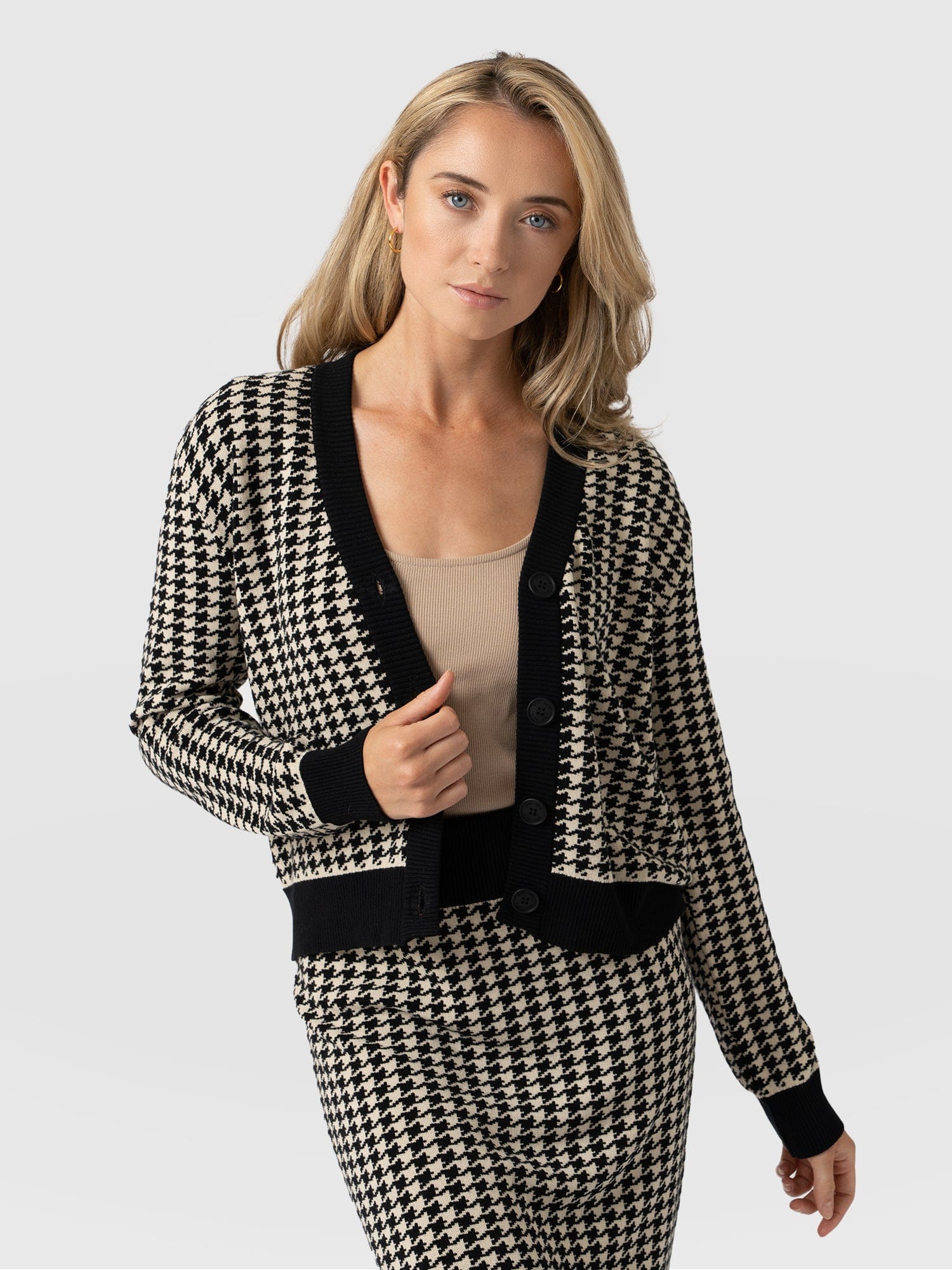 Warren Cardigan Houndstooth - Women's Cardigans | Saint + Sofia® USA