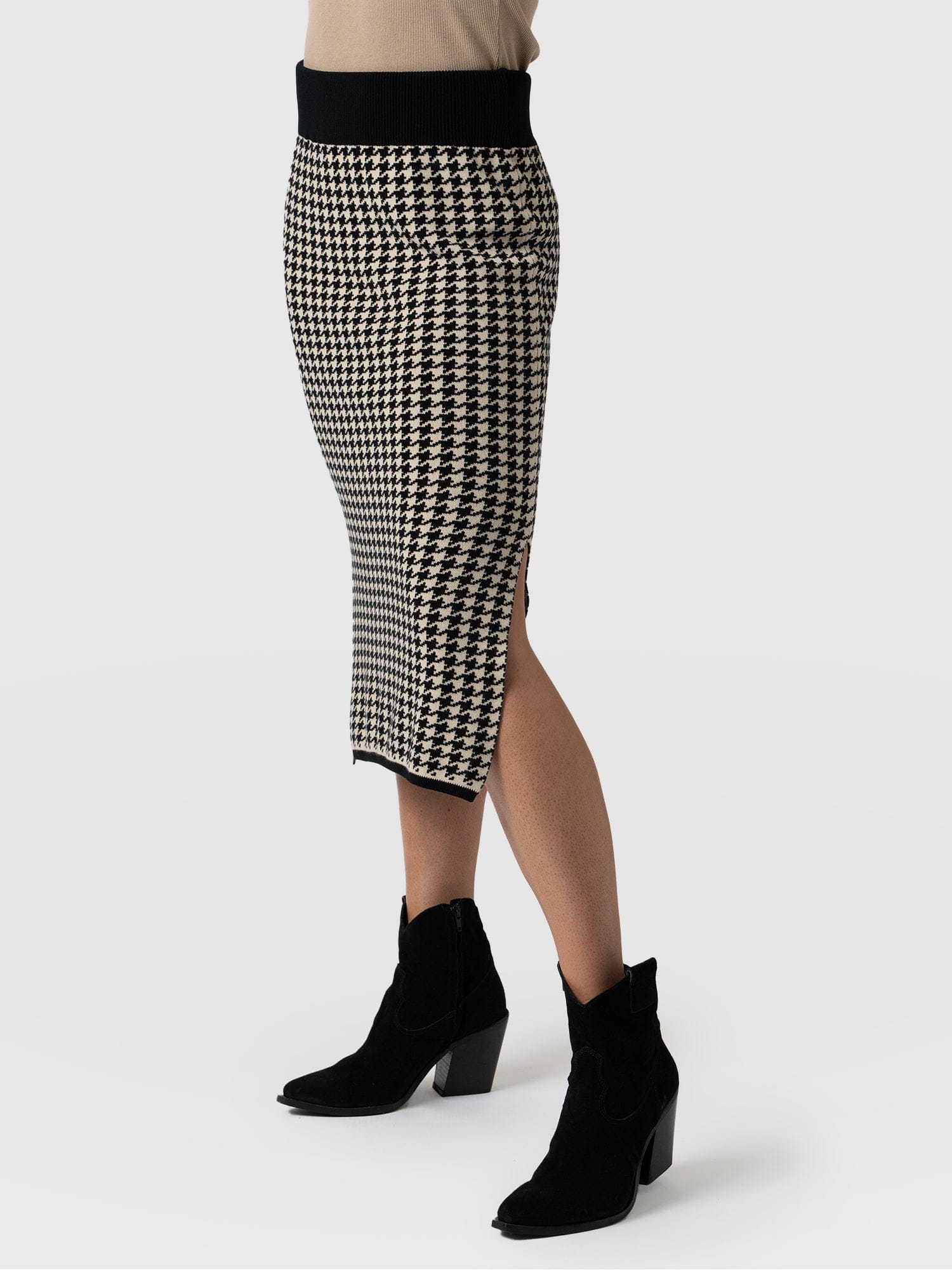 Warren Pencil Skirt Houndstooth Women s Skirts Saint Sofia USA