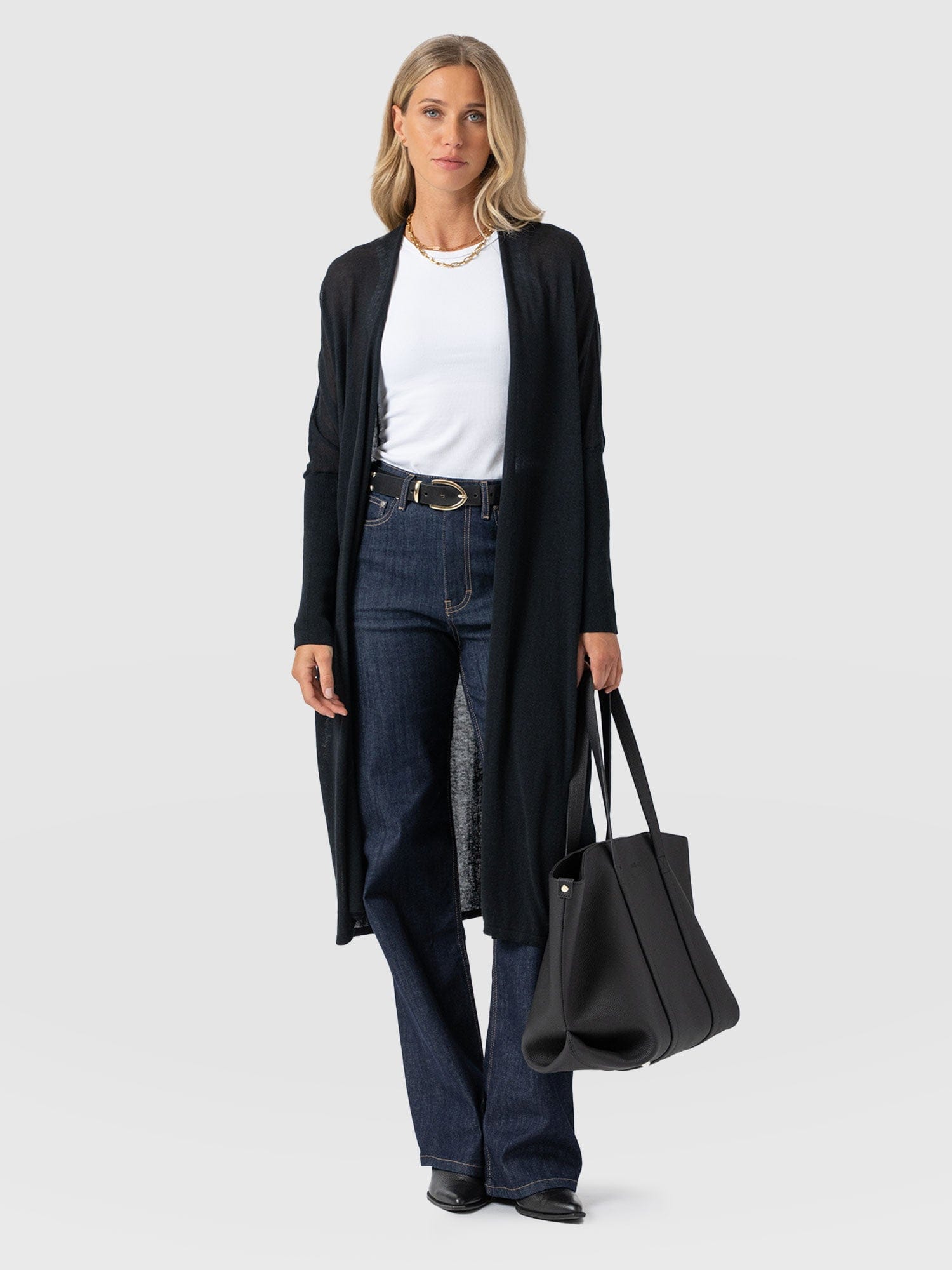 Waterfall Cardigan - Black - Women's Cardigans | Saint + Sofia® USA