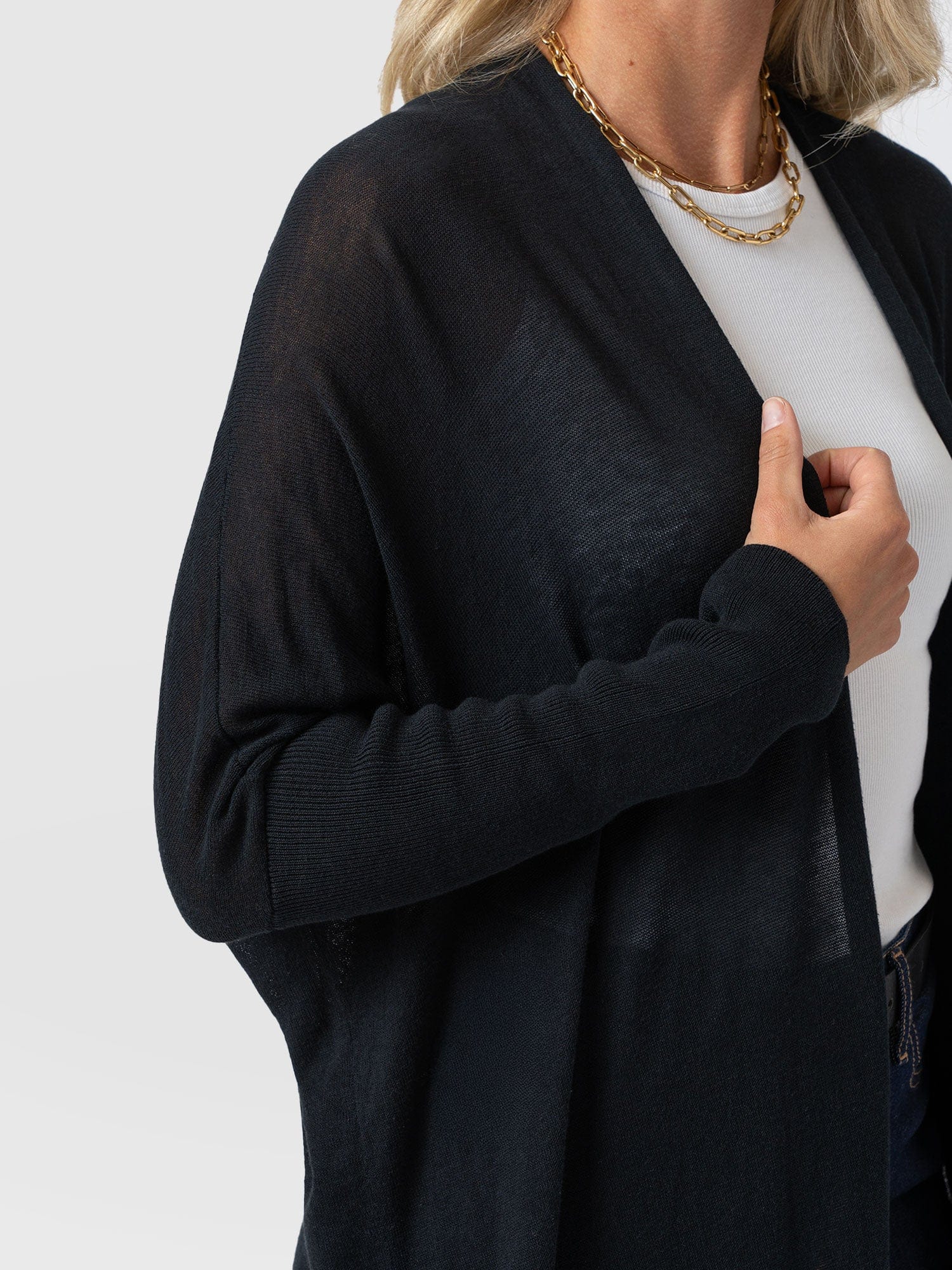 Waterfall Cardigan - Black - Women's Cardigans | Saint + Sofia® USA