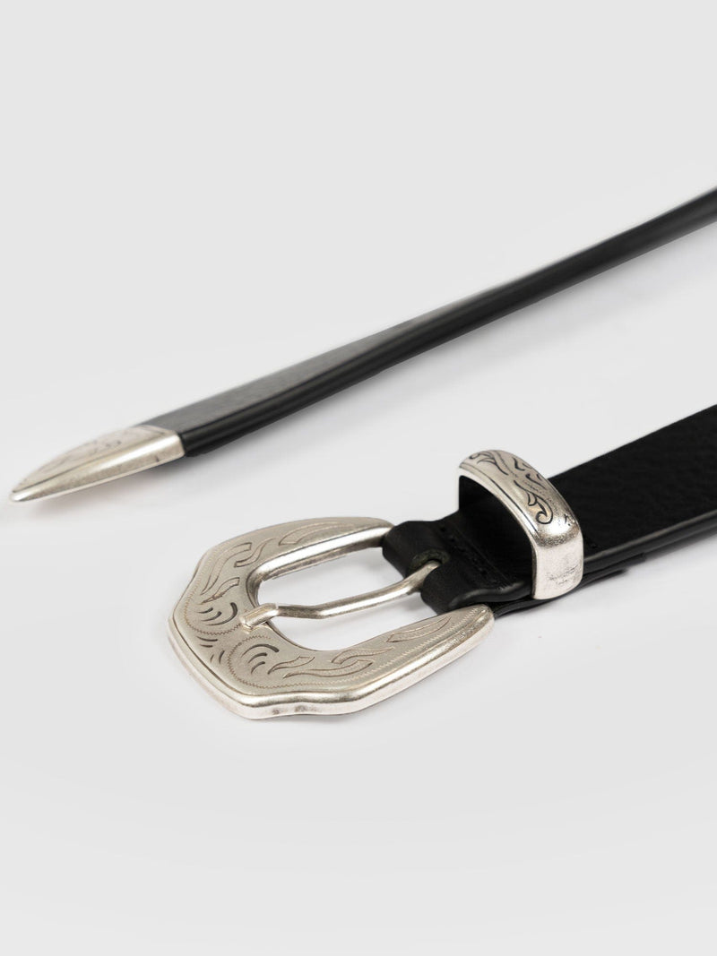 Western Belt Black - Leather Belts | Saint + Sofia® UK