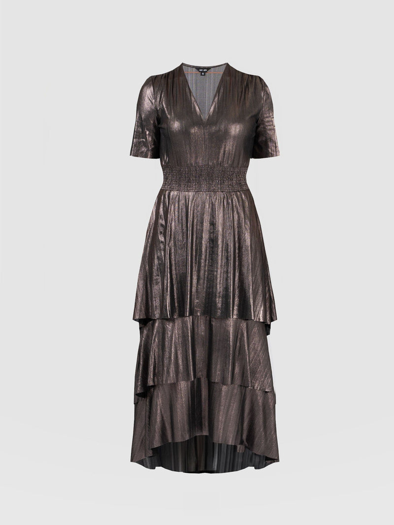 Whitney Tiered Dress Gunmetal - Women's Dresses | Saint + Sofia® USA