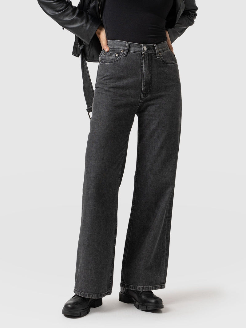 Wide Leg Flare Jeans Black - Women's Jeans | Saint + Sofia® USA