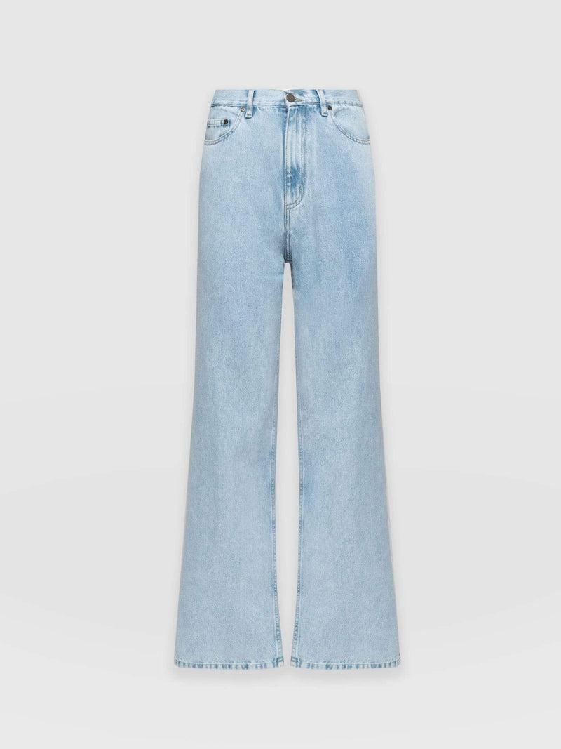 Wide Leg Flare Jeans Pale Blue - Women's Jeans | Saint + Sofia® US