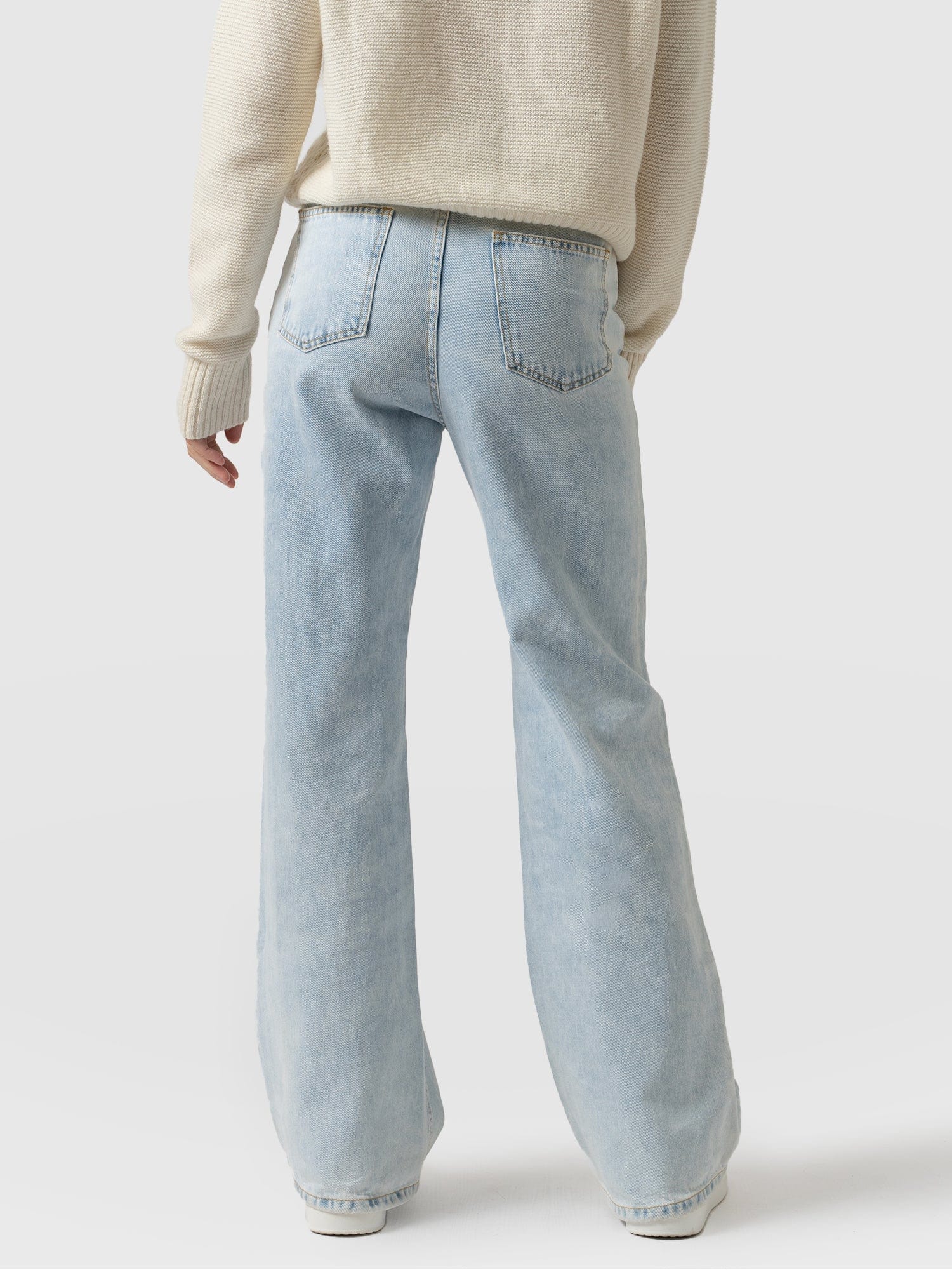 Wide Leg Flare Jeans Pale Blue - Women's Jeans | Saint + Sofia® US