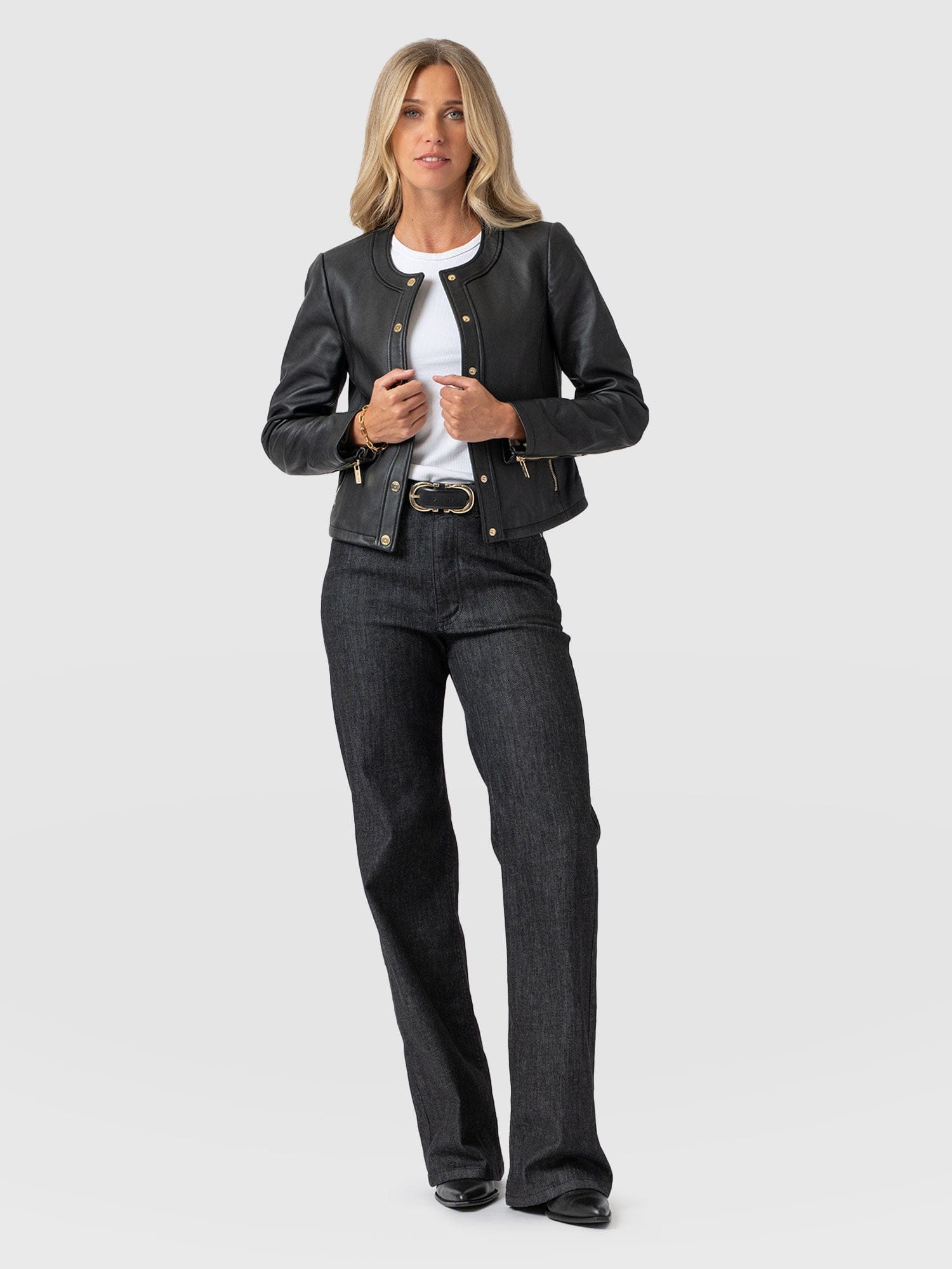 Wide Leg Flare Stretch Jeans Black Wash - Women's Jeans | Saint + Sofia® US