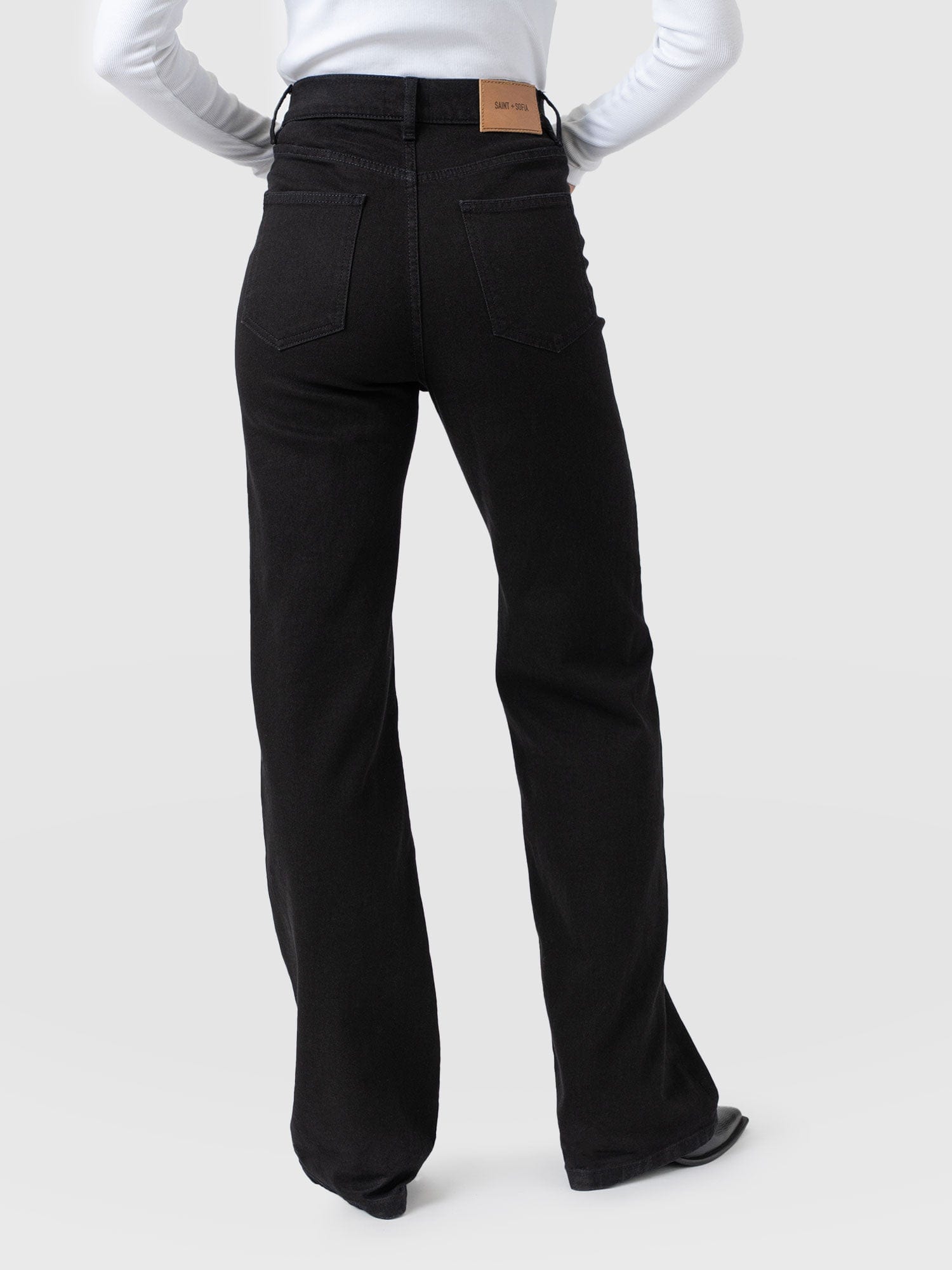 Wide Leg Jean - Black - Women's Denims | Saint + Sofia® USA