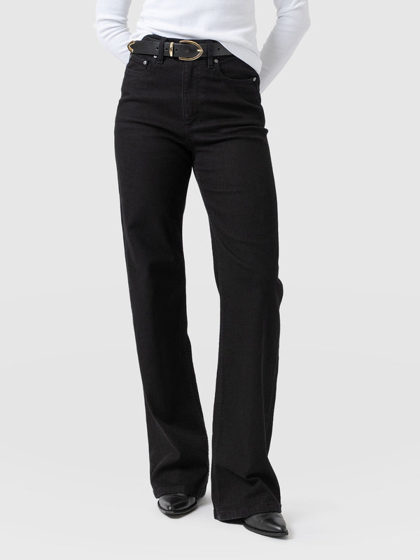 Wide Leg Jean - Black - Women's Denims | Saint + Sofia® USA