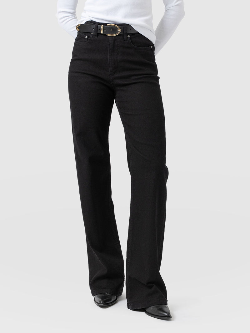 Wide Leg Jean - Black - Women's Denims | Saint + Sofia® USA