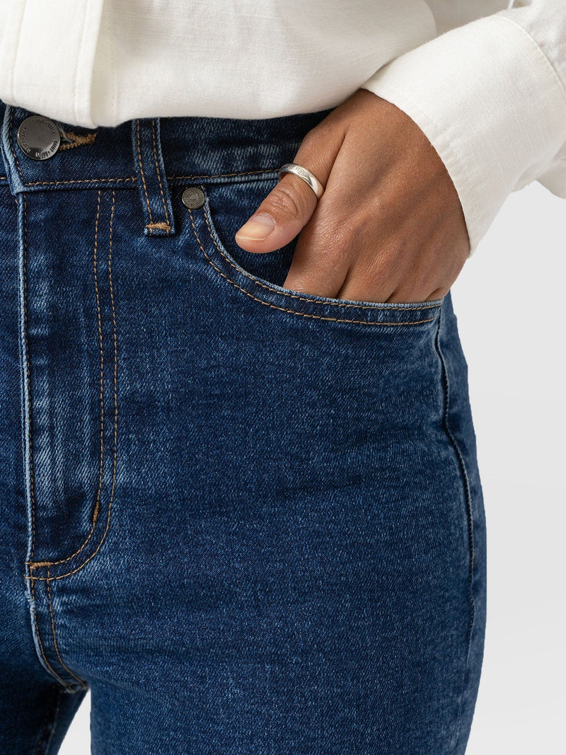 Wide Leg Jean - Mid Blue-Regular - Women's Jeanss | Saint + Sofia® USA