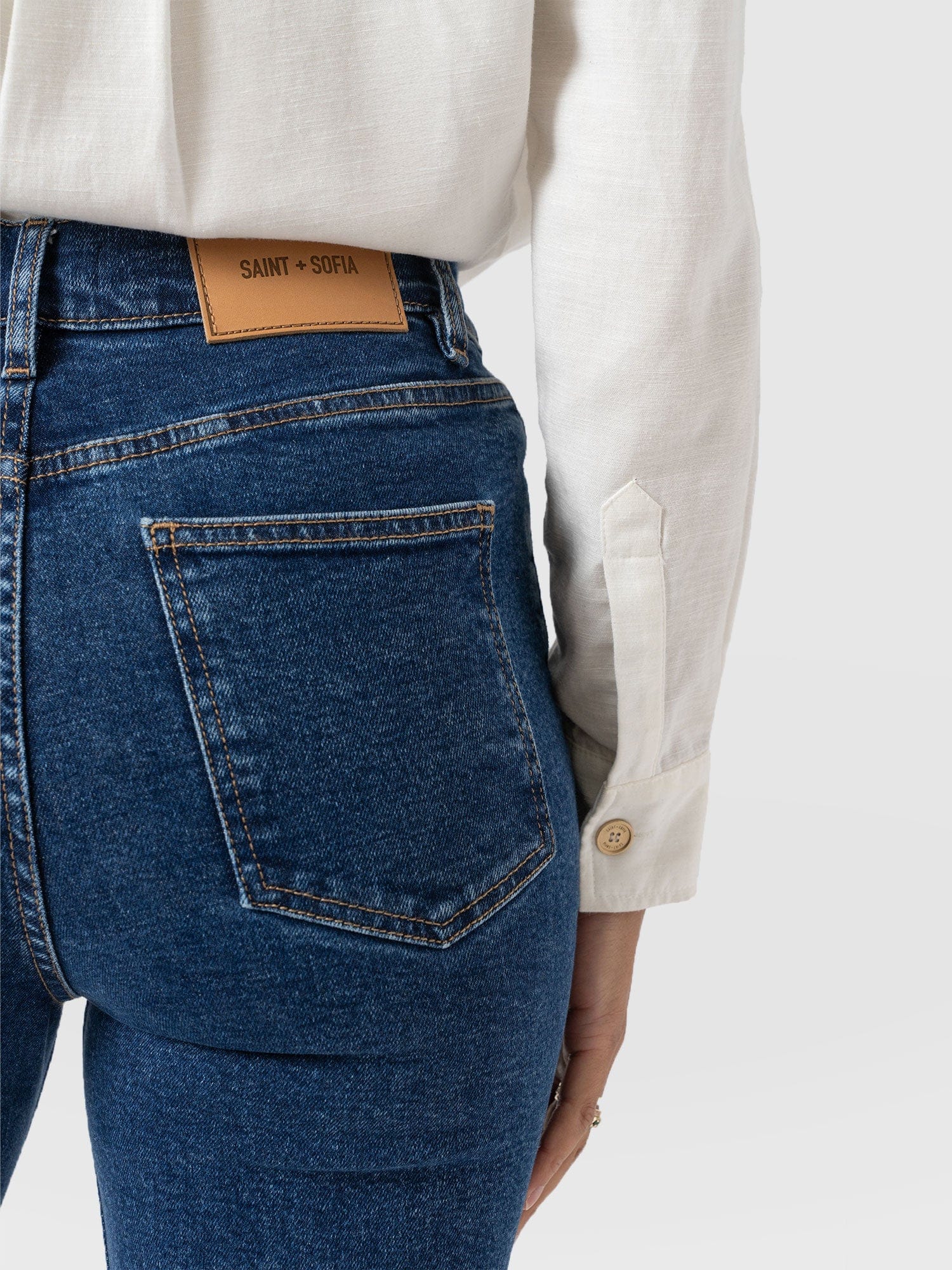 Wide Leg Jean - Mid Blue-Regular - Women's Jeanss | Saint + Sofia® USA