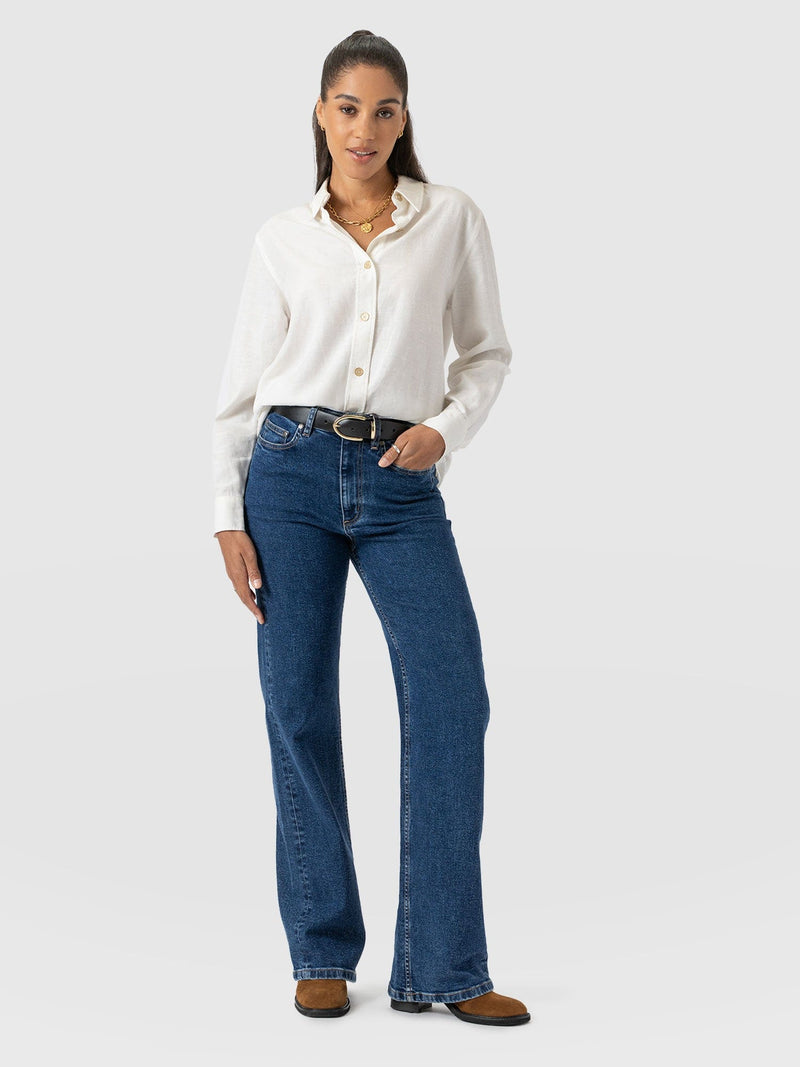 Wide Leg Jean - Mid Blue-Regular - Women's Jeanss | Saint + Sofia® USA