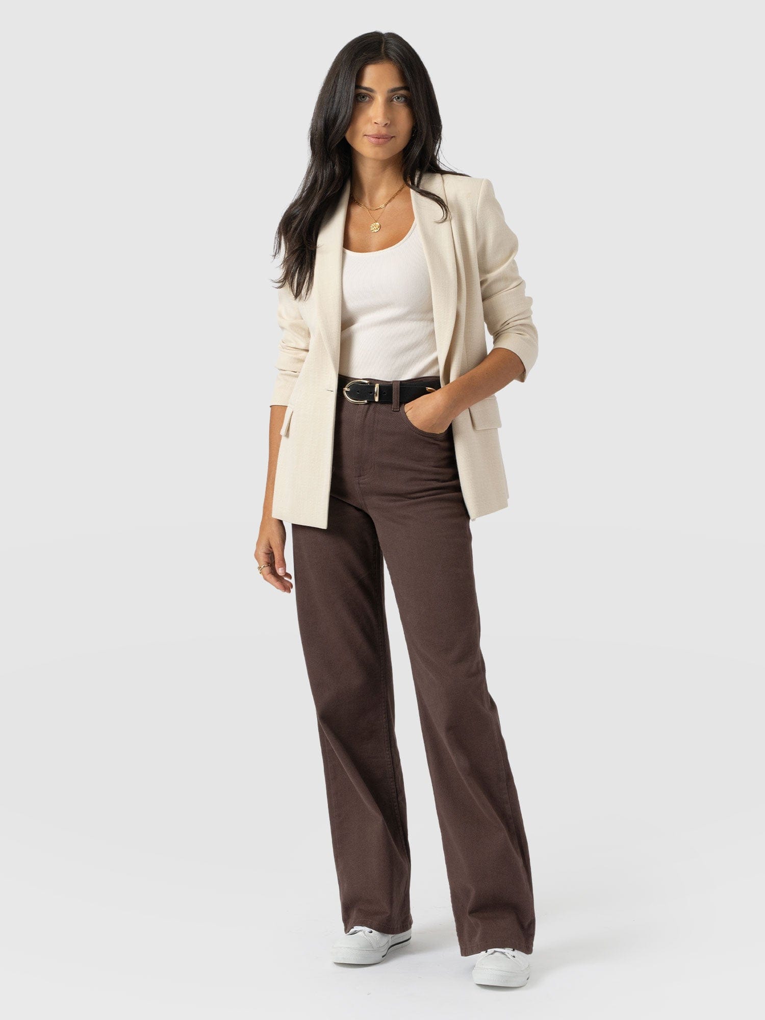 Wide Leg Jeans - Brown - Women's Jeans | Saint + Sofia® USA