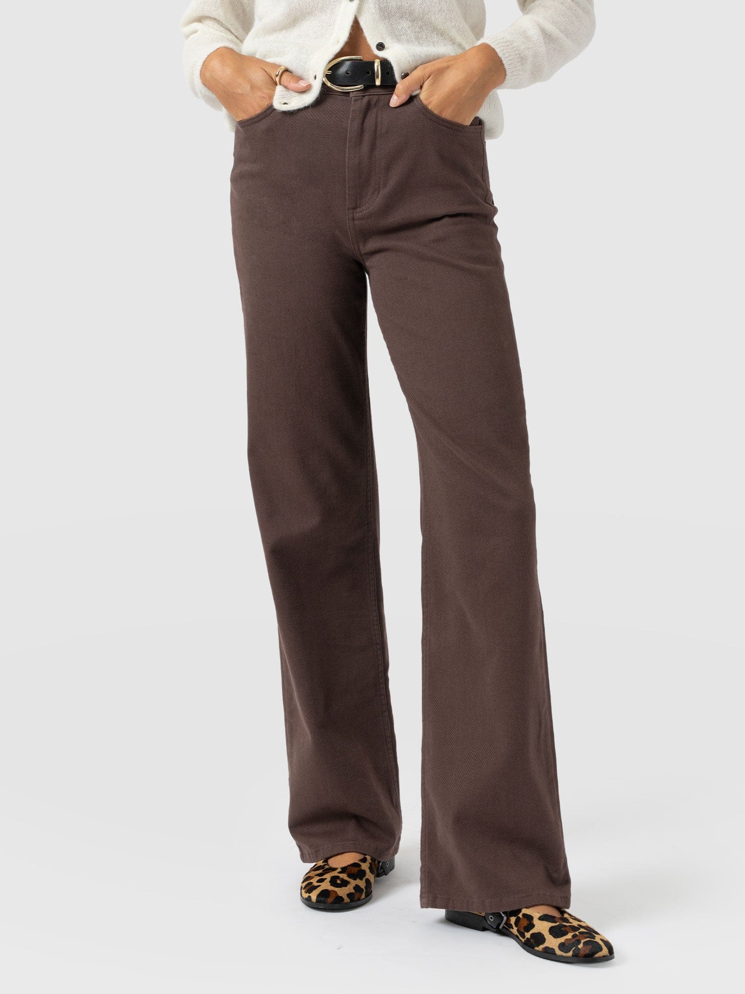 Wide Leg Jeans - Brown - Women's Jeans | Saint + Sofia® USA