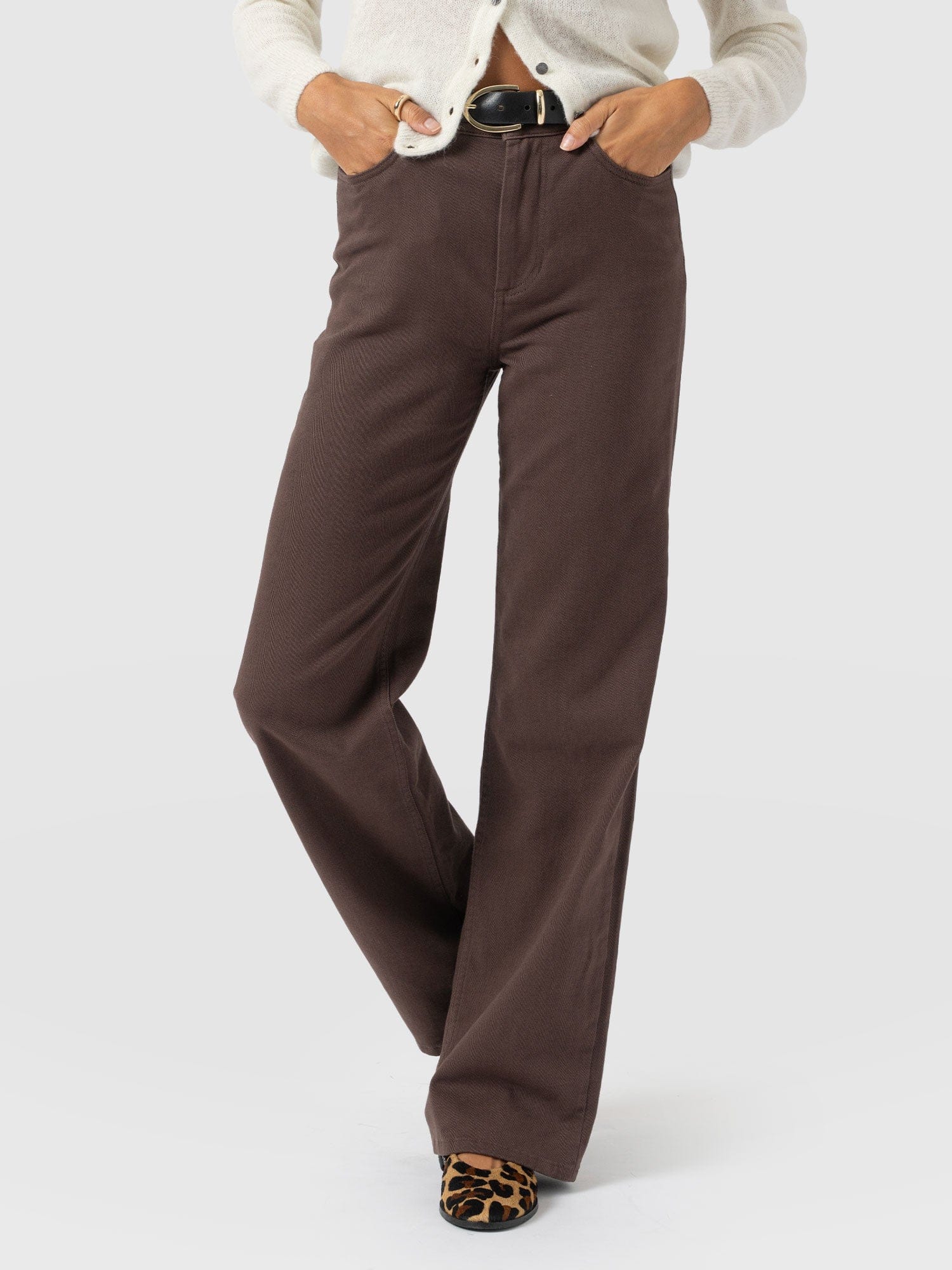 Wide Leg Jeans - Brown - Women's Jeans | Saint + Sofia® USA