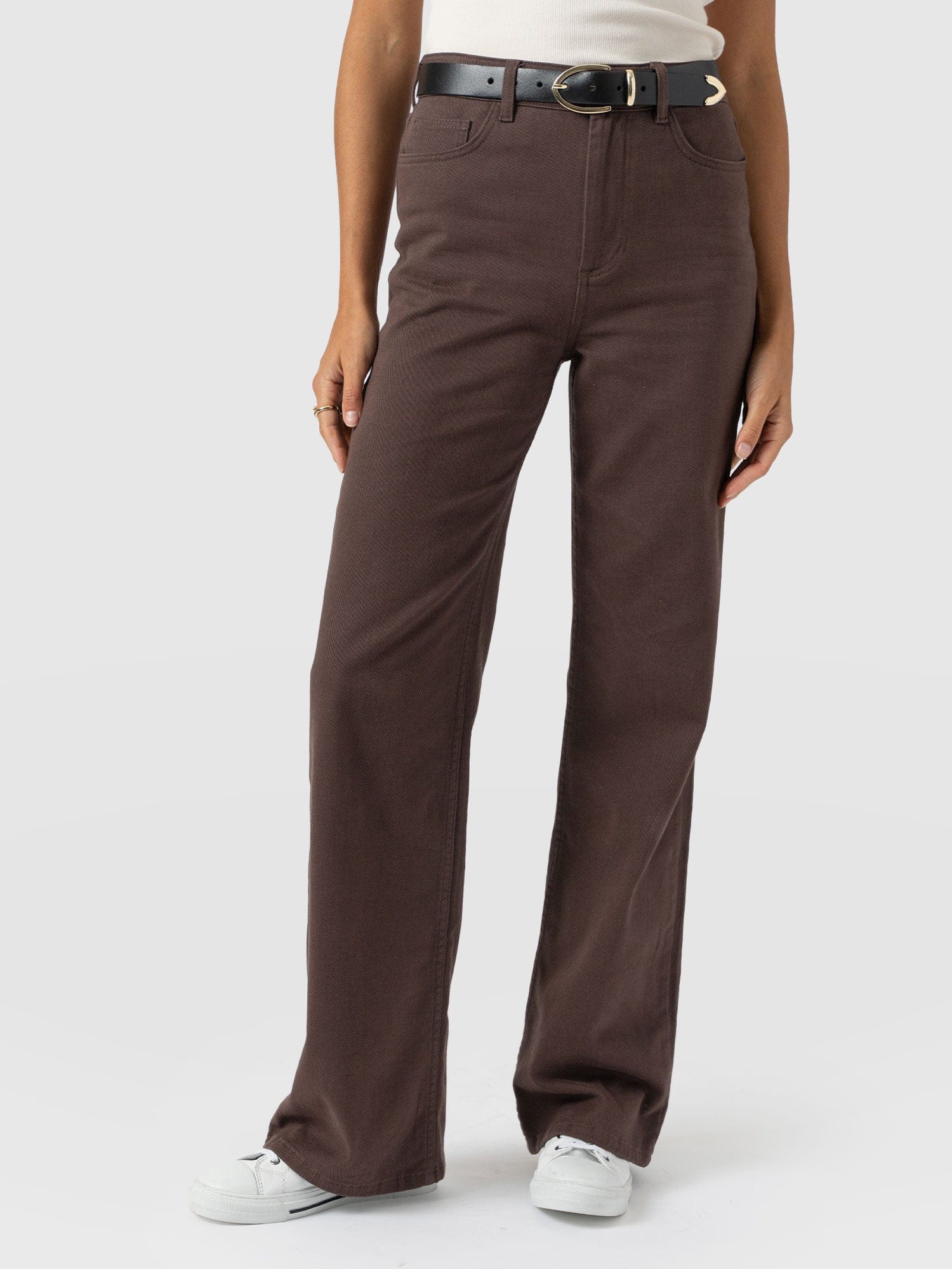 Wide Leg Jeans - Brown - Women's Jeans | Saint + Sofia® USA