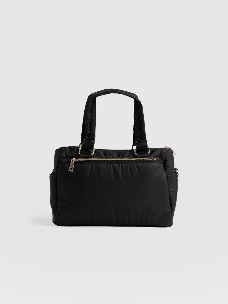 Woven Duffle Bag Black/Grey - Women's Bags | Saint + Sofia® USA