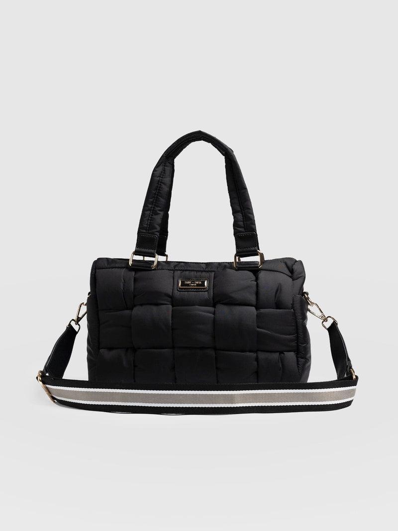 Woven Duffle Bag Black/Grey - Women's Bags | Saint + Sofia® USA