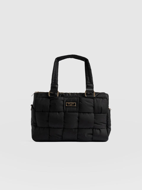 Woven Duffle Bag Black/Grey - Women's Bags | Saint + Sofia® USA