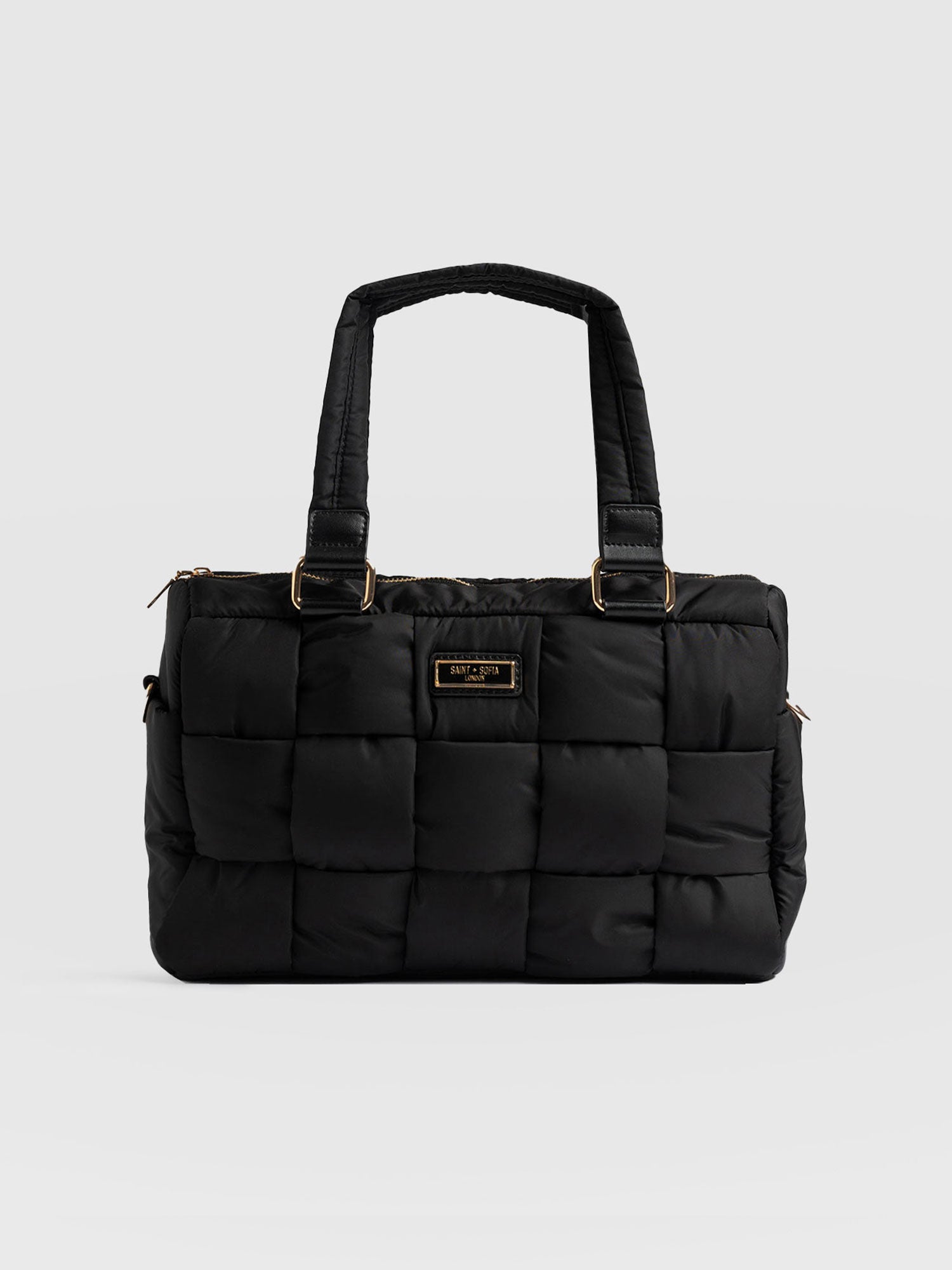 Woven Duffle Bag Black/Grey - Women's Bags | Saint + Sofia® USA