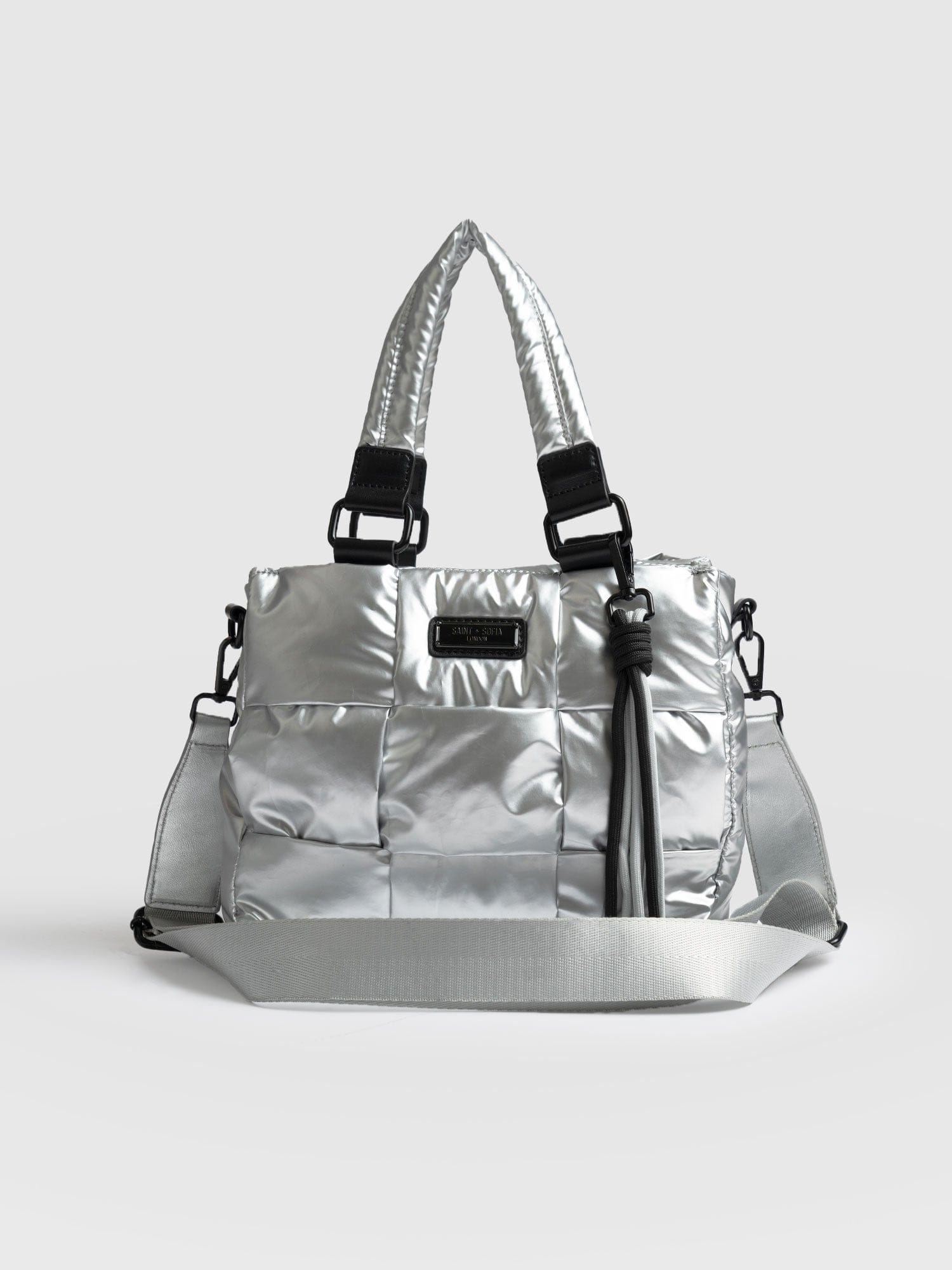 Woven Mini Penny Tote Bag Silver - Women's Bags | Saint + Sofia® USA