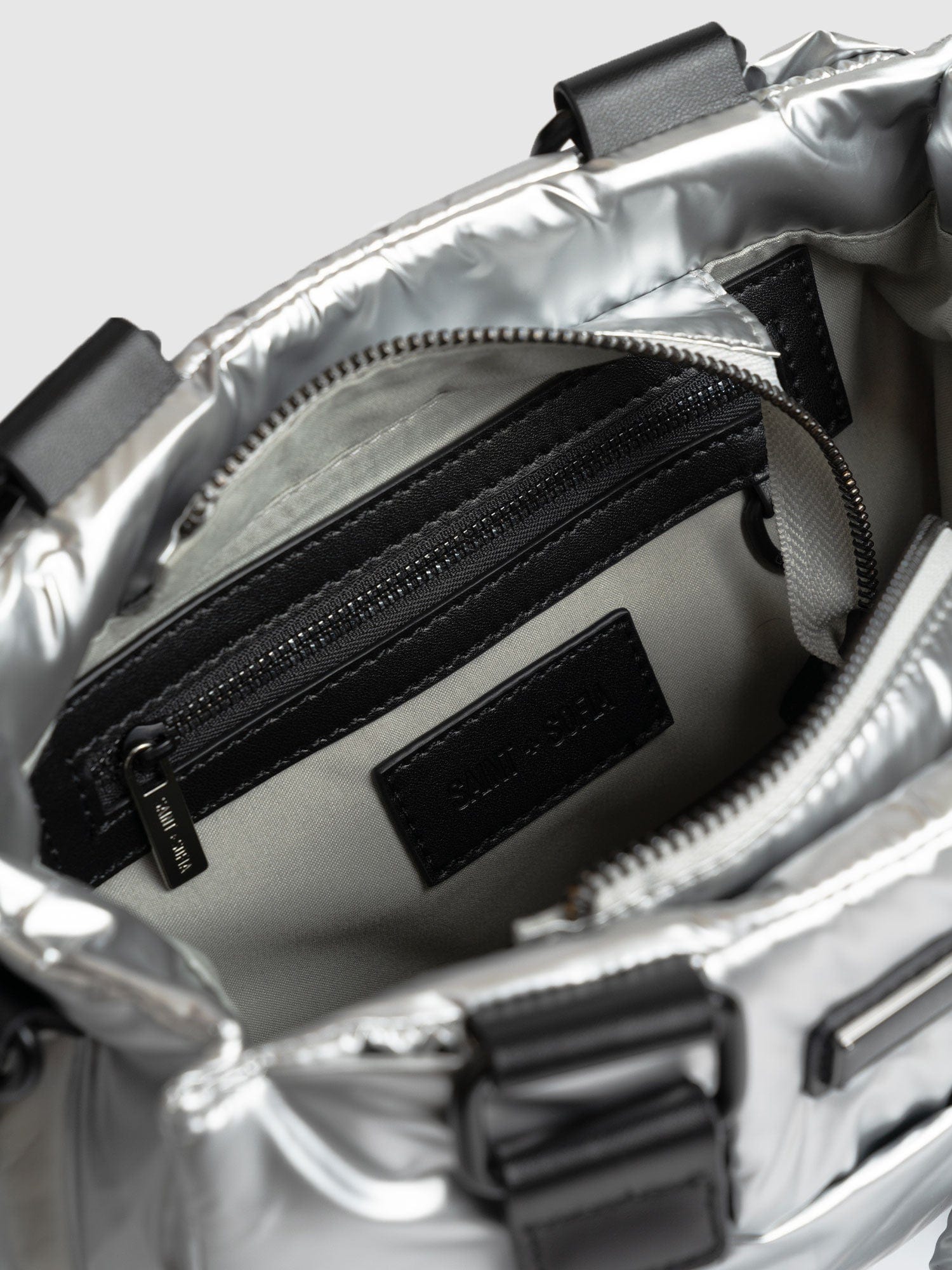 Woven Mini Penny Tote Bag Silver - Women's Bags | Saint + Sofia® USA