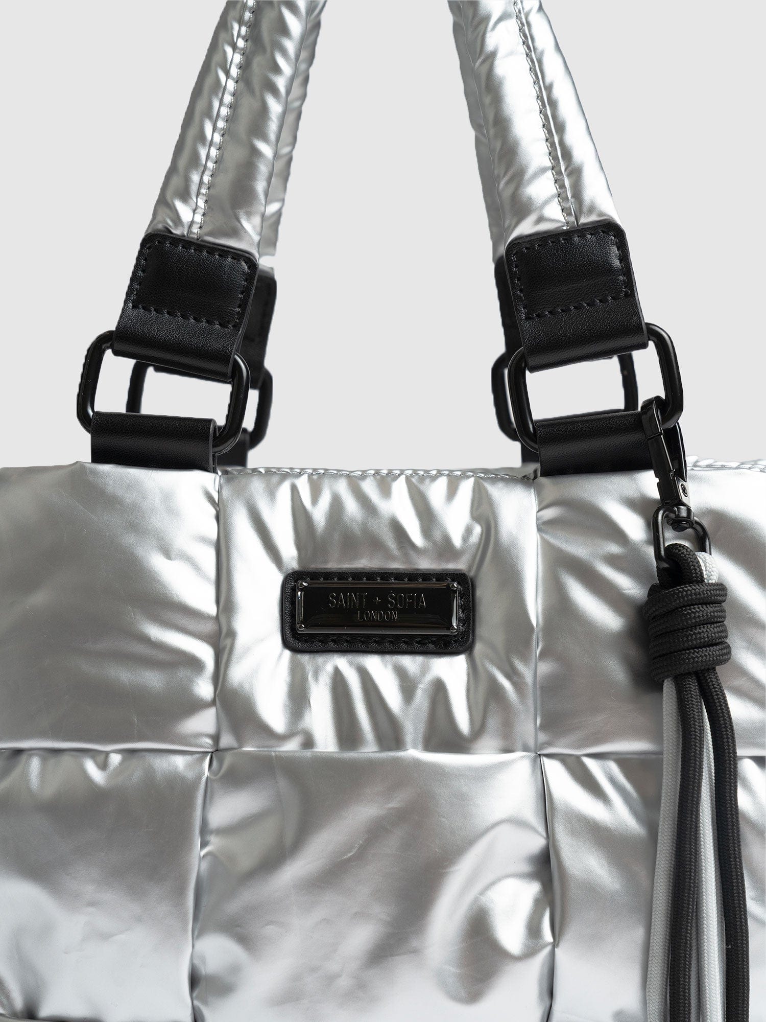 Woven Mini Penny Tote Bag Silver - Women's Bags | Saint + Sofia® USA